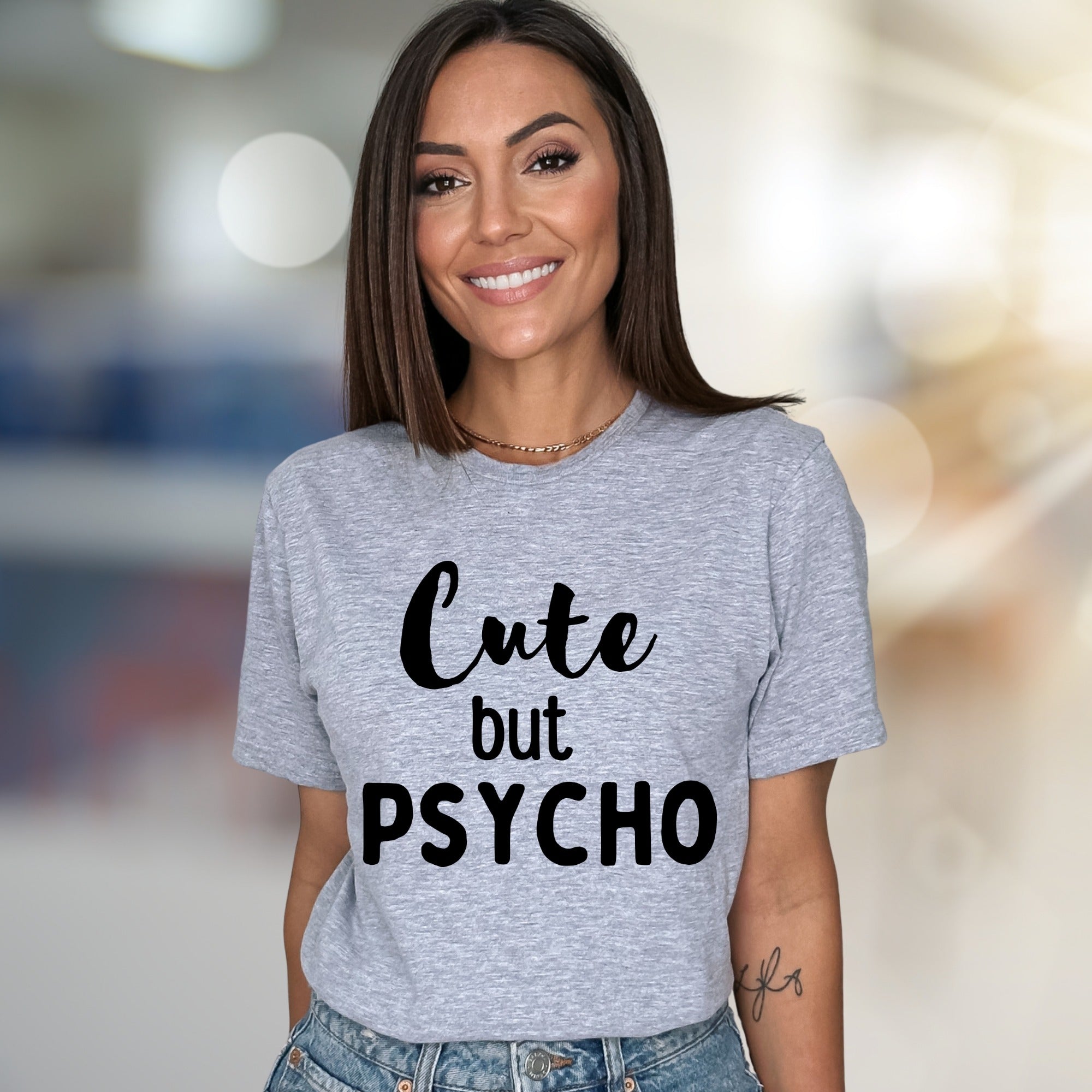 "Cute but PSYCHO" Bold Graphic Tee, a Witty Pick for Expressive Souls
