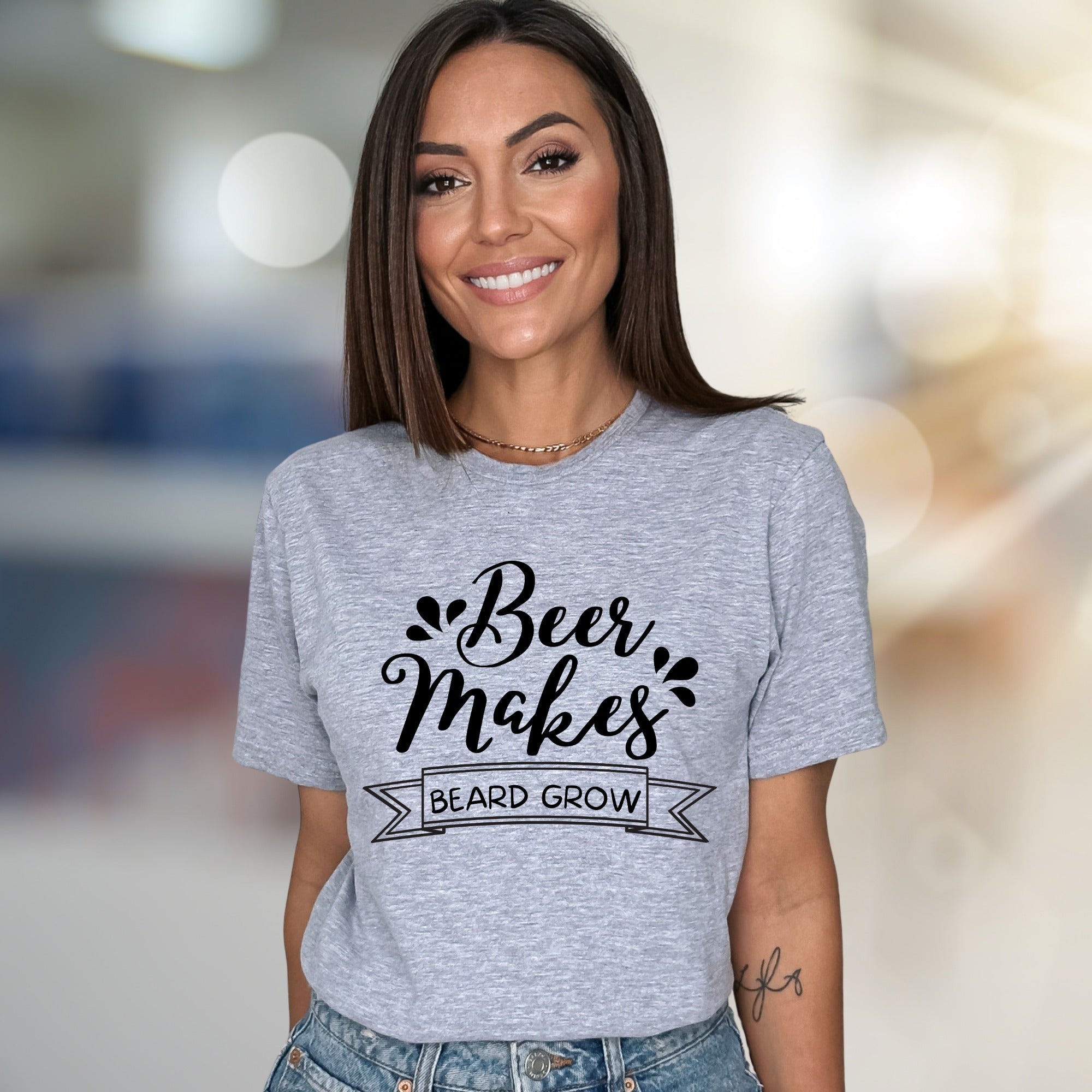 "Beer Makes Beard Grow" Funny Beer Graphic Tee, a Novelty Pick for Beer Lovers