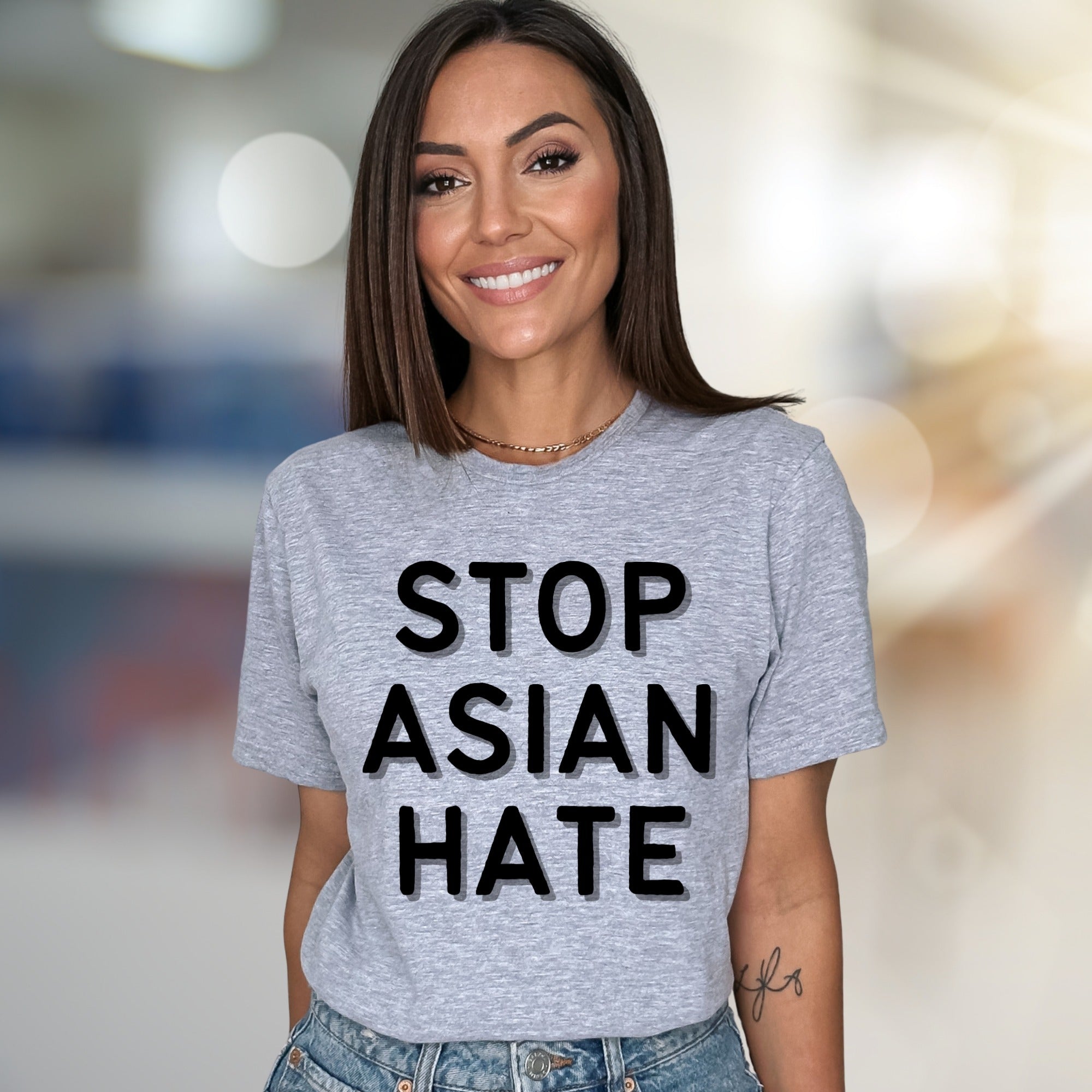 "STOP ASIAN HATE" Bold Statement Graphic Tee, a Stand for Unity for Activists