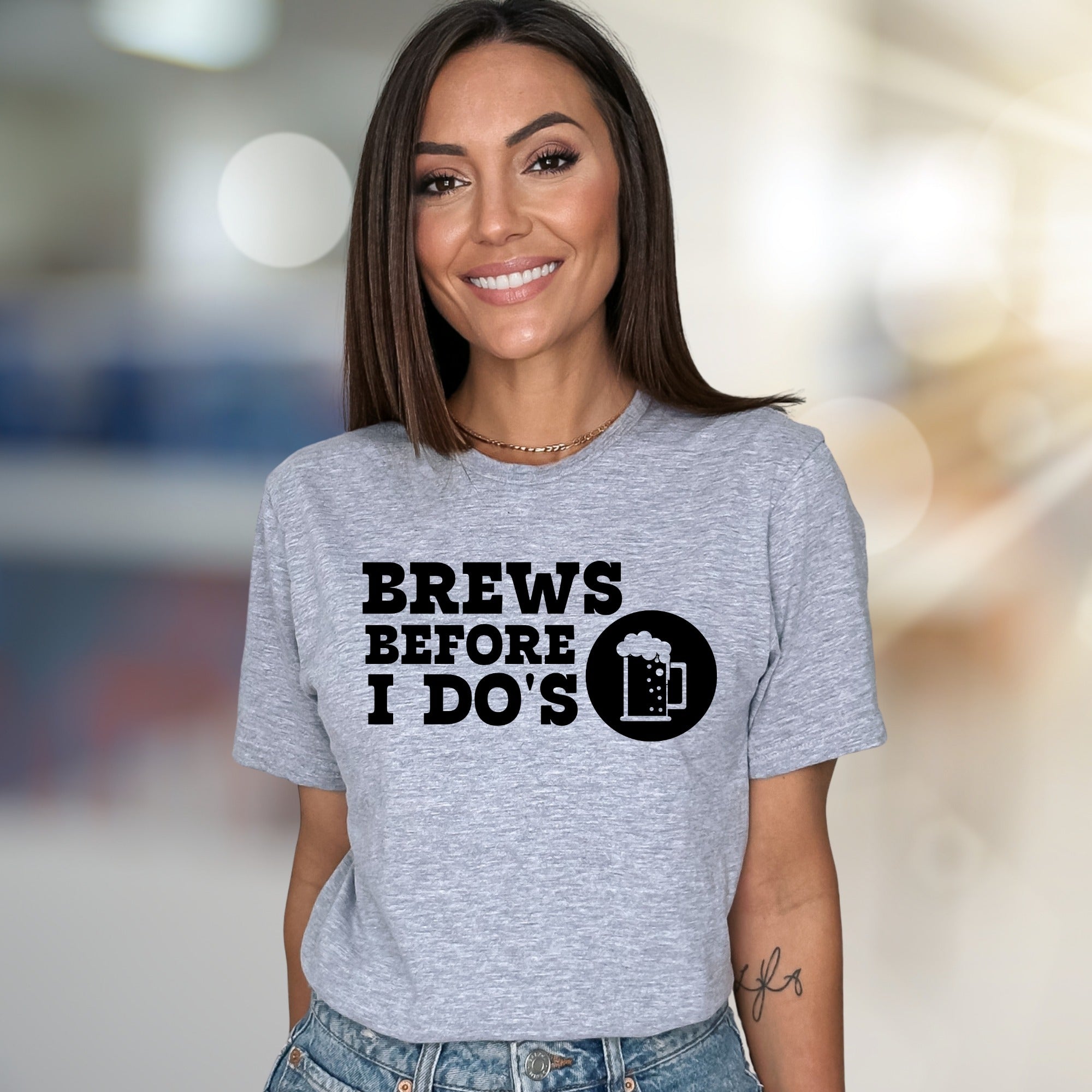 "Brews Before I Do's" Bachelor Party Graphic Tee, a Funny Celebration Pick for Future Grooms