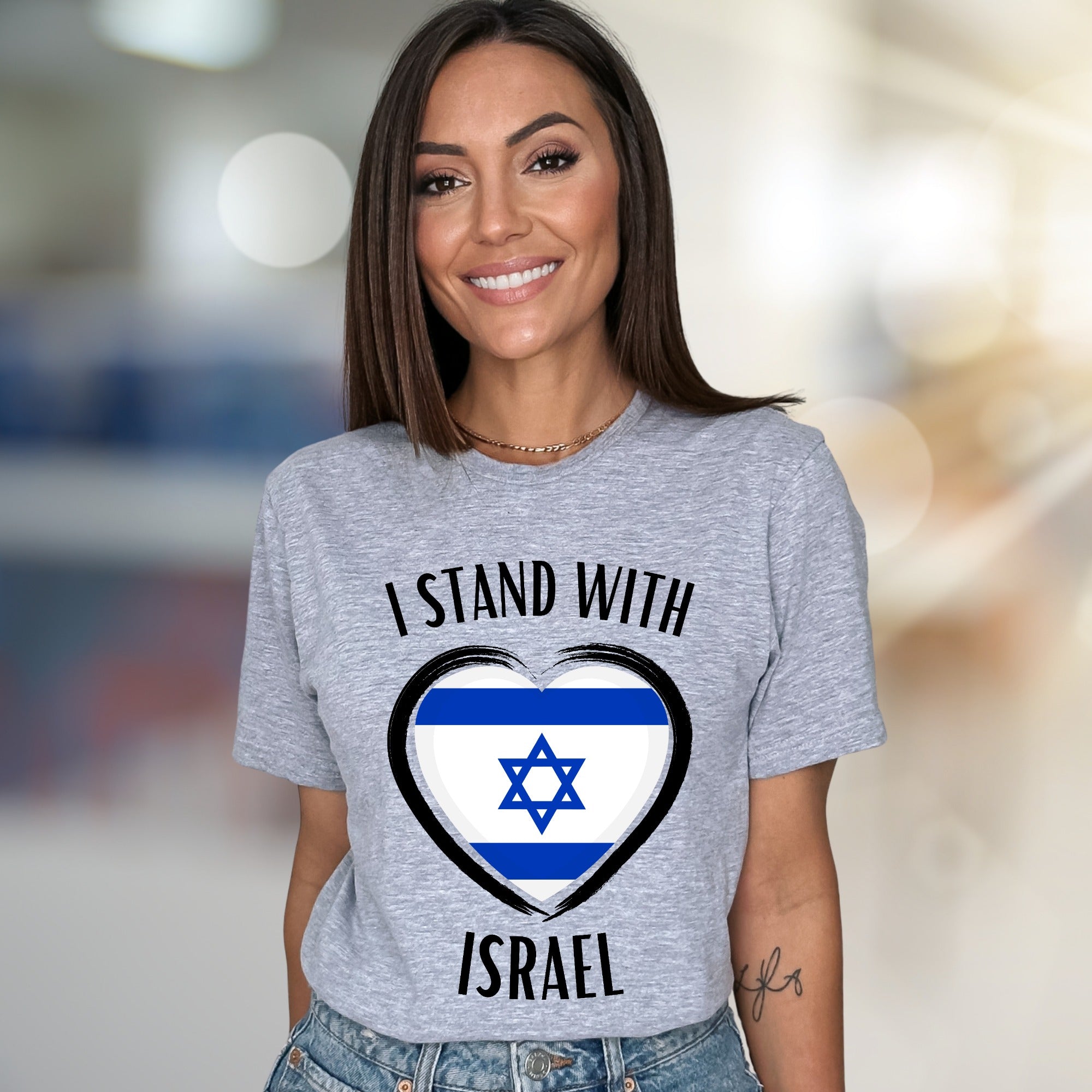 "I Stand With Israel" Patriotic Heart Graphic Tee, A Unity Pick for Supporters