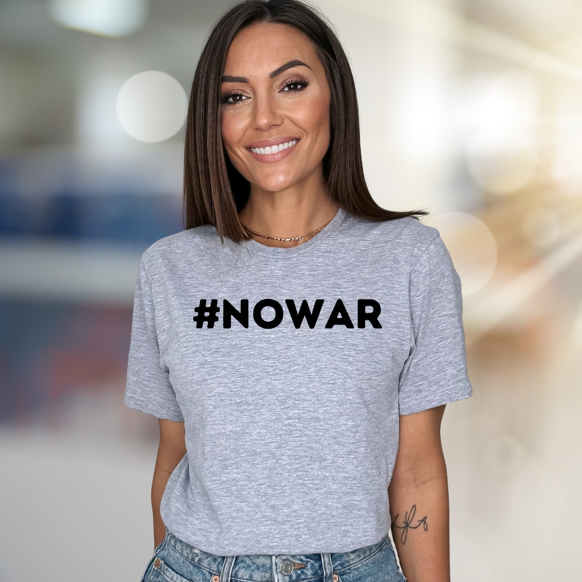 "#NOWAR" Activist Statement Graphic Tee, a Bold Pick for Advocates