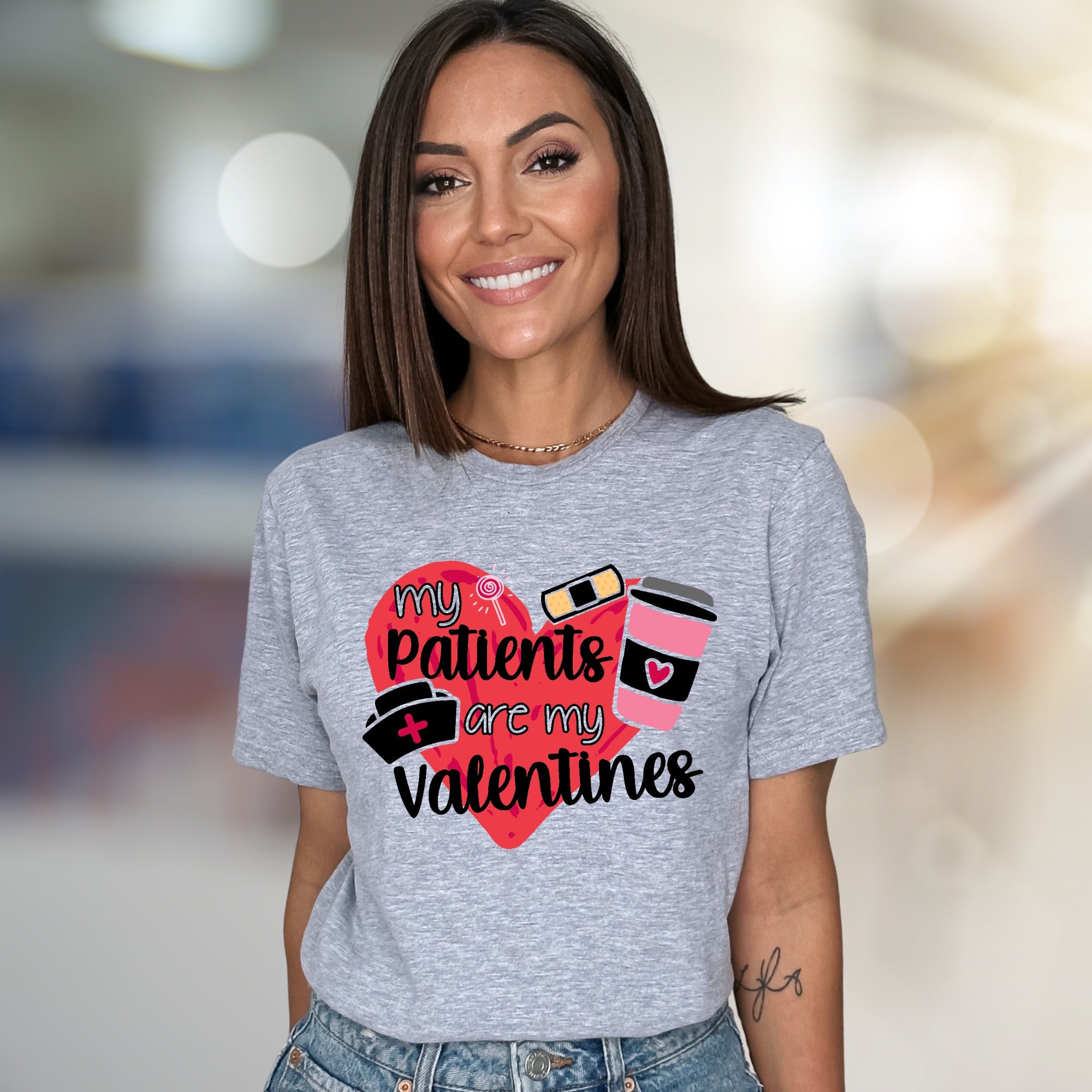 "My Patients Are My Valentines" Nurse Appreciation Graphic Tee, a Healthcare Hero Pick for Caregivers