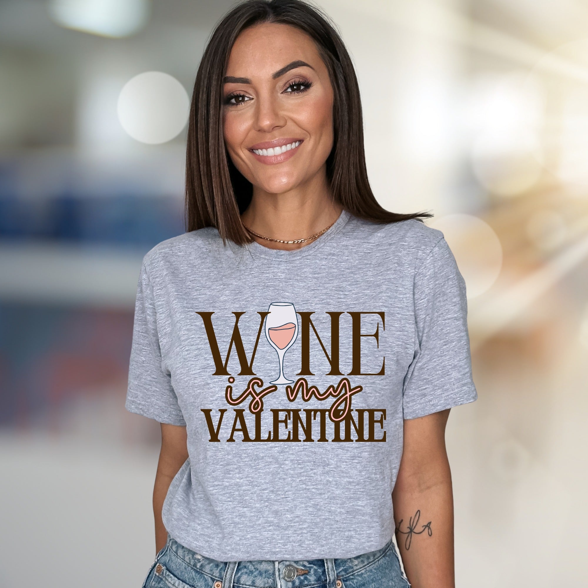 "Wine is My Valentine" Romantic Graphic Tee, a Fun Statement for Wine Lovers