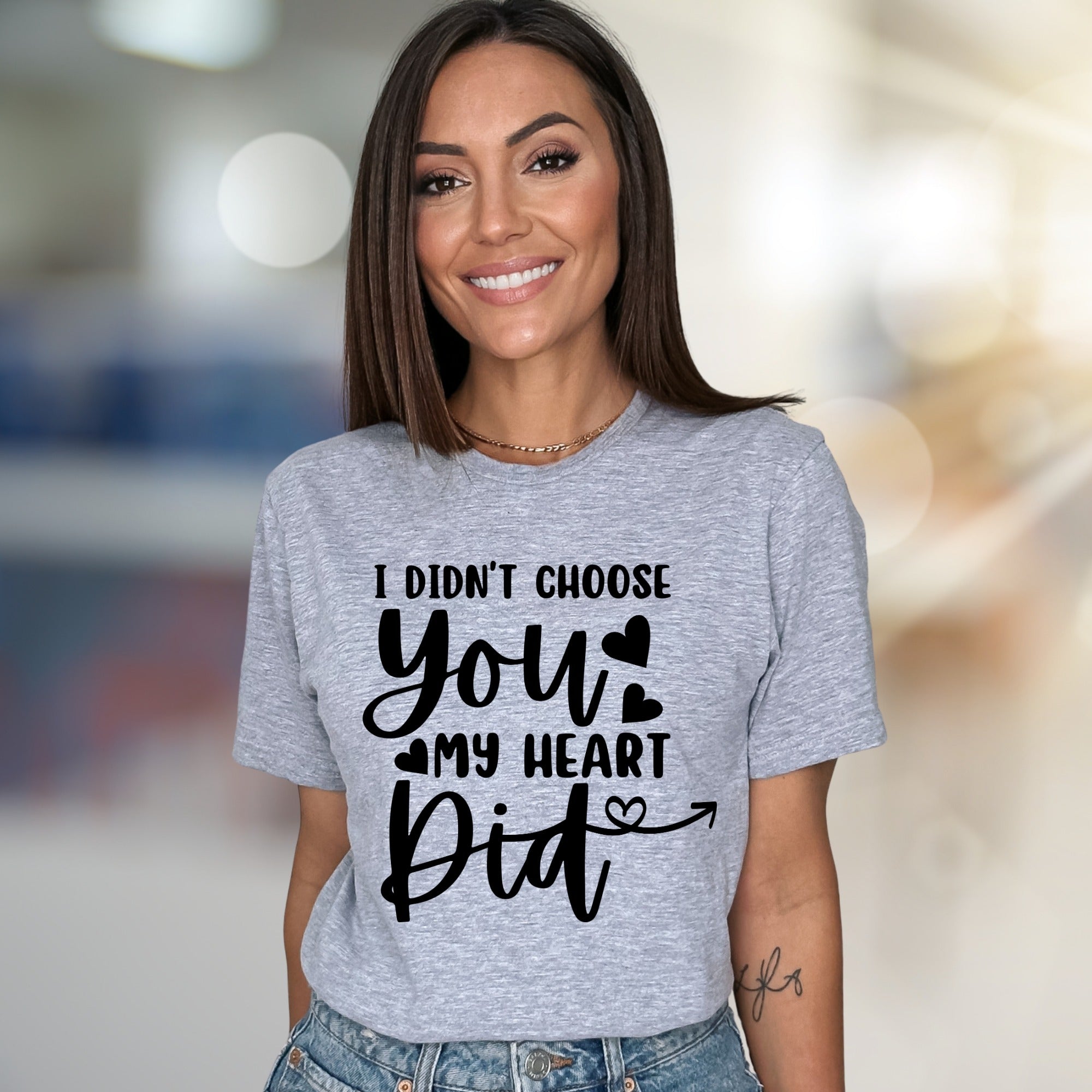 "I Didn't Choose You My Heart Did" Romantic Love Graphic Tee, a Sweetheart Pick for Couples