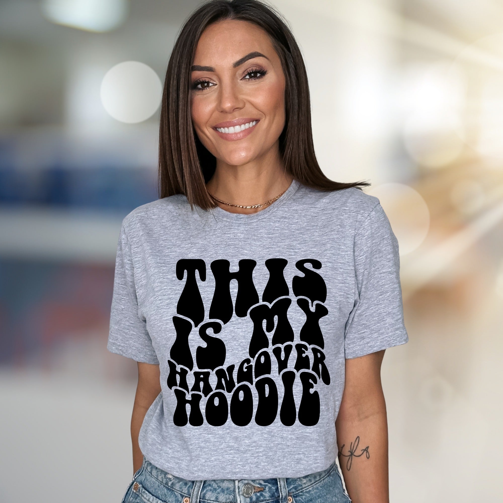"THIS IS MY HANGOVER HOODIE" Retro Graphic Tee, a Wavy Vibe for Relaxed Souls