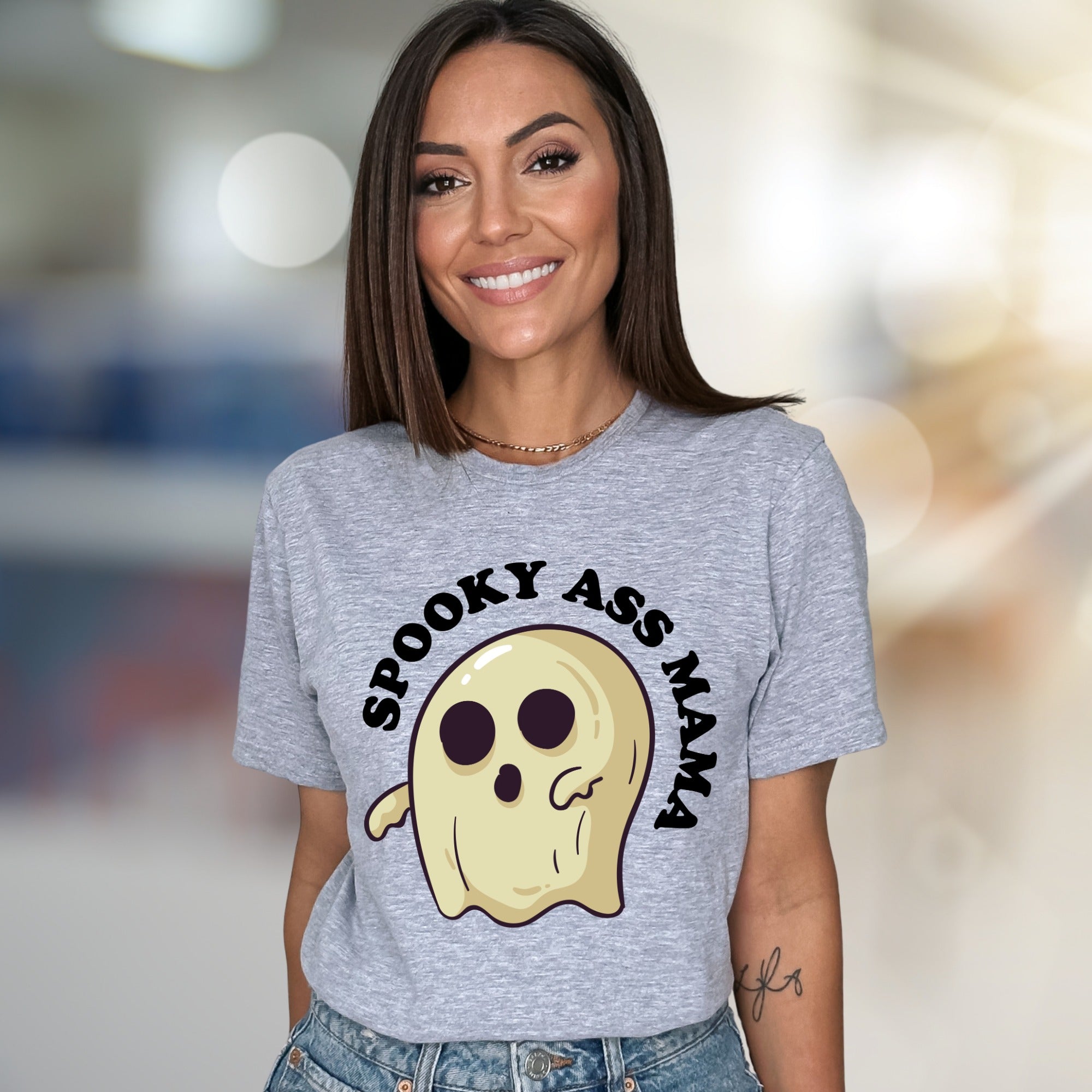 “SPOOKY ASS MAMA” Ghost Graphic Tee, a Halloween Vibe for Moms