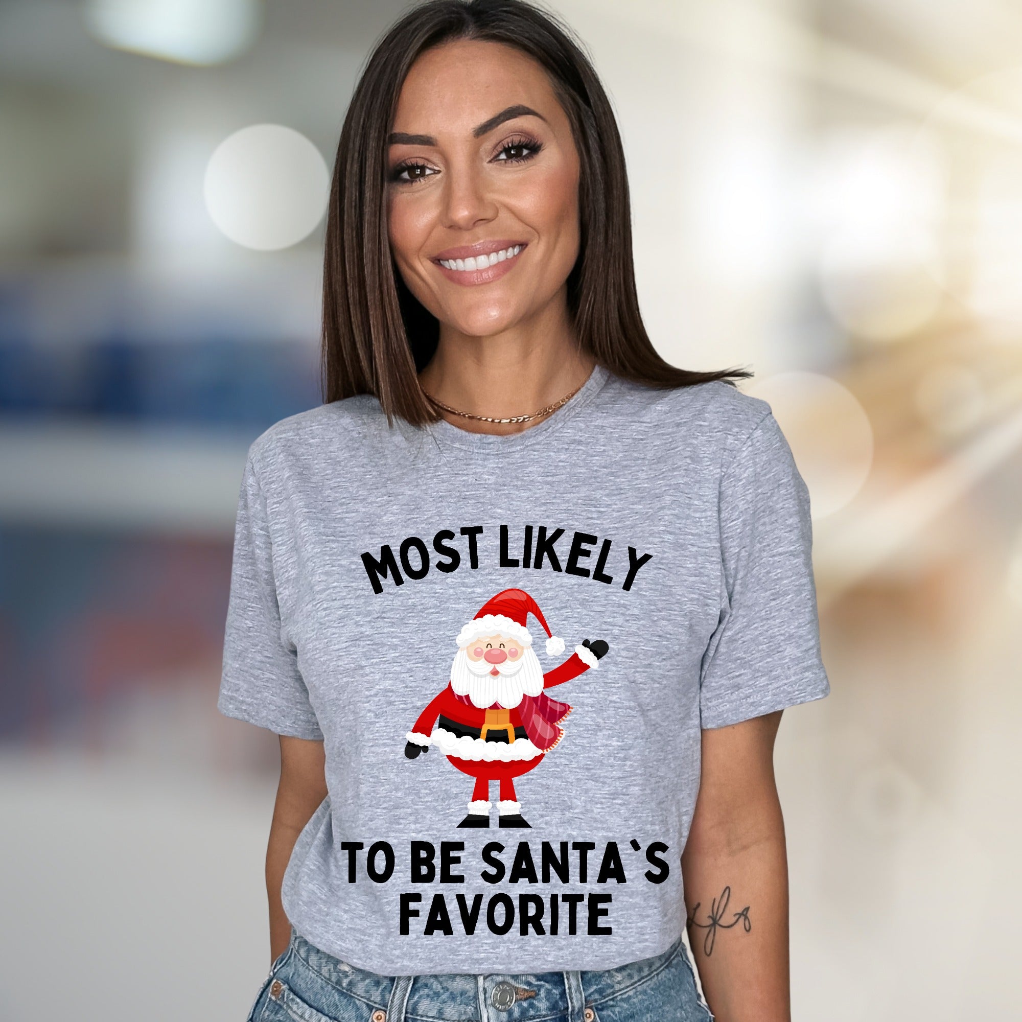 "Most Likely to Be Santa's Favorite" Christmas Graphic Tee, a Jolly Holiday Pick for Everyone