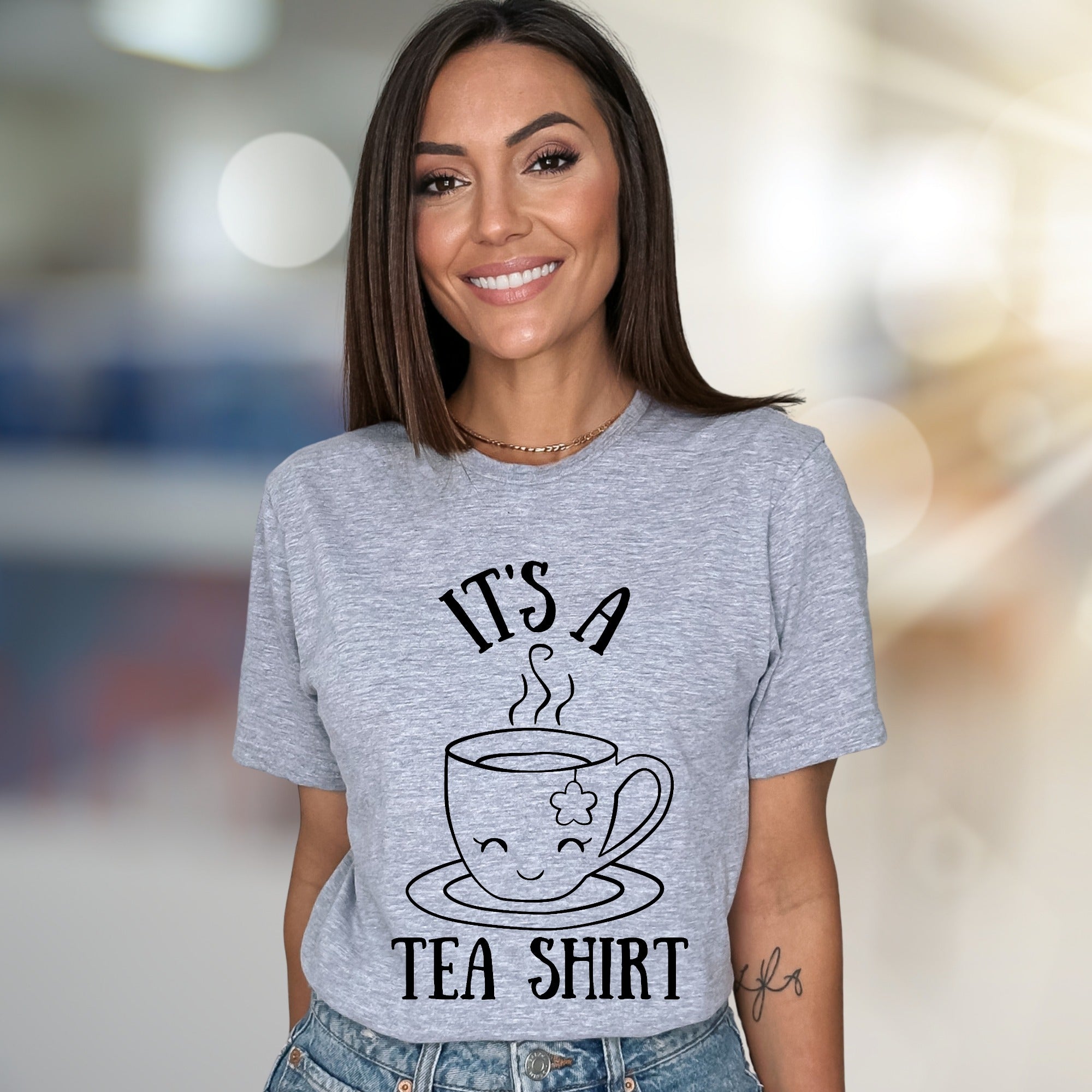 "It's a Tea Shirt" Whimsical Tea Cup Graphic Tee, a Cozy Pick for Tea Lovers