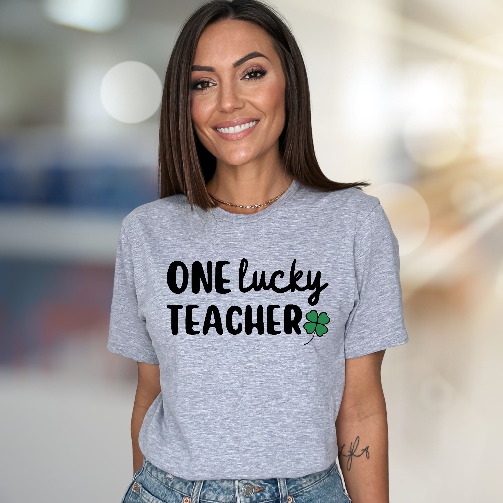 "ONE lucky TEACHER" St. Patrick's Day Graphic Tee, a Festive Pick for Educators