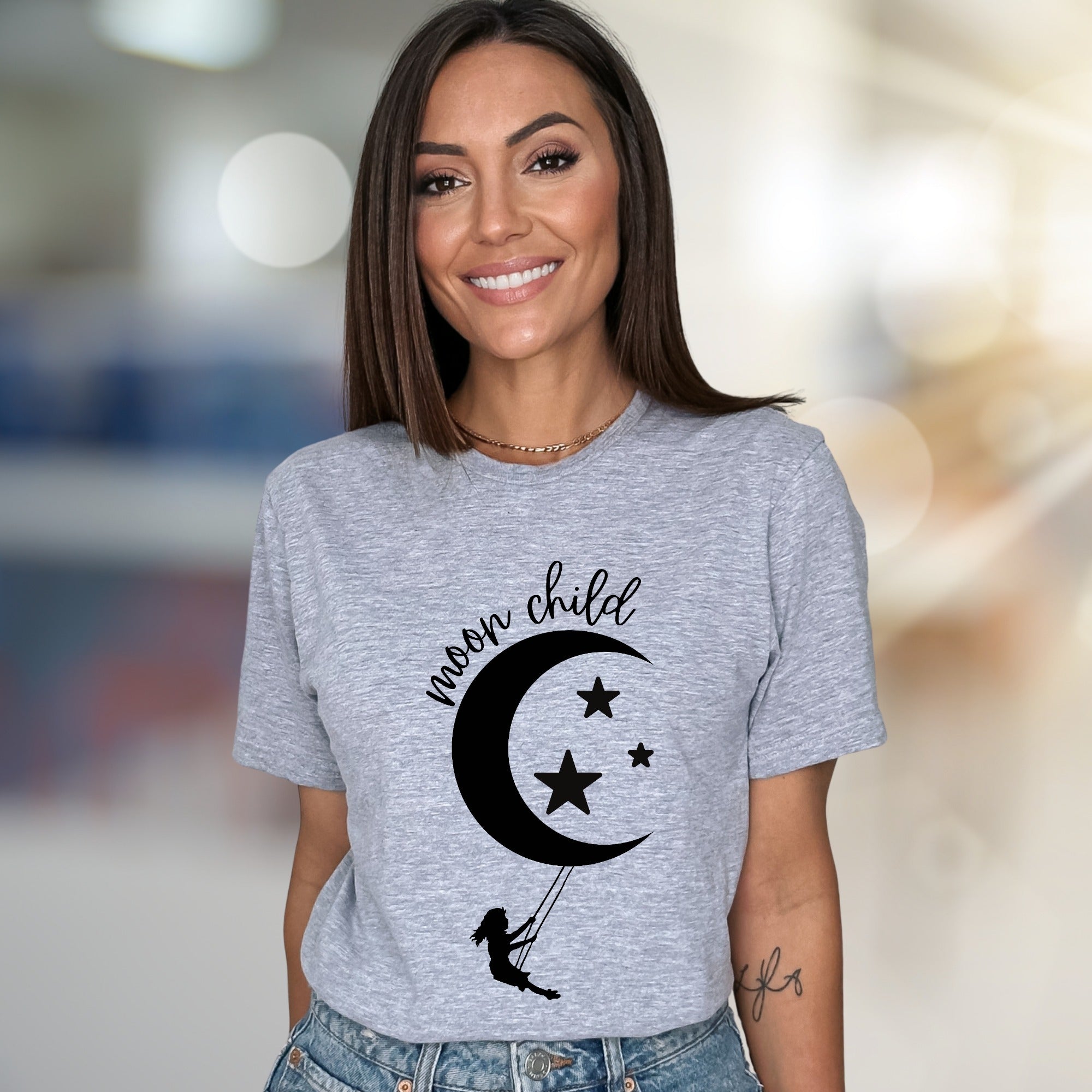 "Moon Child" Celestial Graphic Tee, a Dreamy Pick for Stargazers