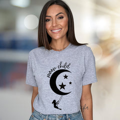 "Moon Child" Celestial Graphic Tee, a Dreamy Pick for Stargazers