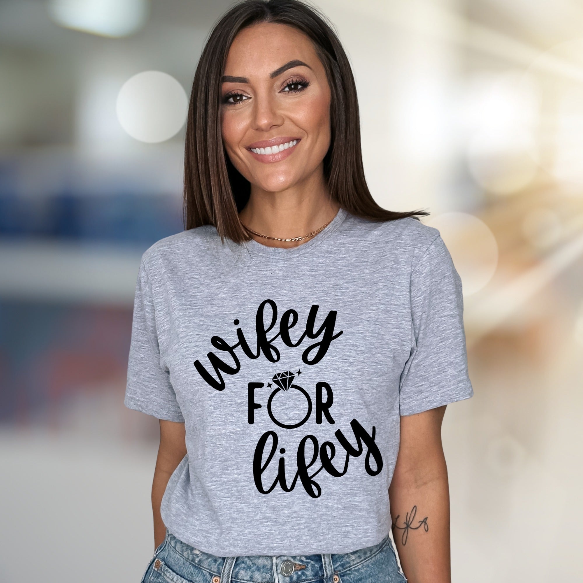 "Wifey For Lifey" Engagement Ring Graphic Tee, a Bridal Shower Pick for Future Wives