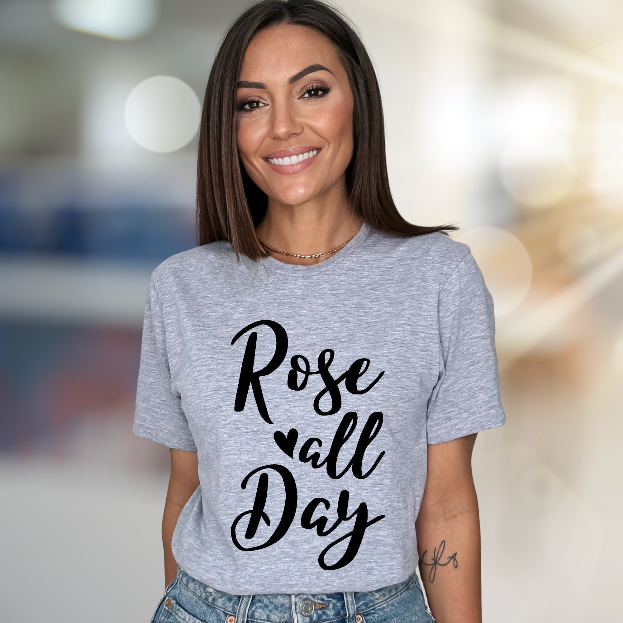 "Rose All Day" Wine Lover Graphic Tee, a Chic Lifestyle Pick for Enthusiasts