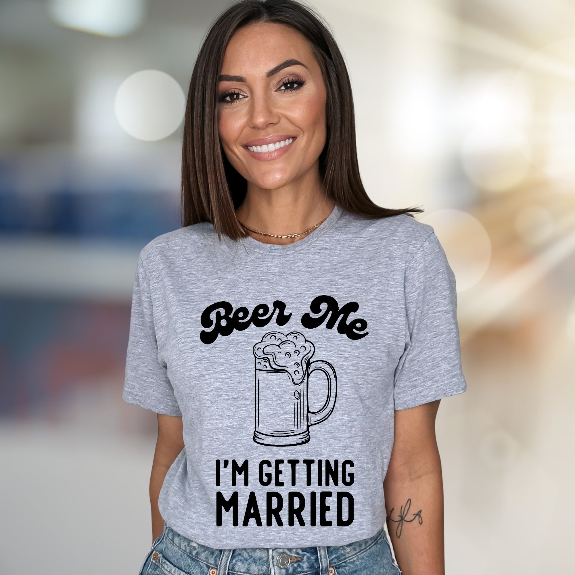 "Beer Me I'm Getting Married" Funny Bachelorette Graphic Tee, a Celebration Pick for Soon-to-be Wives
