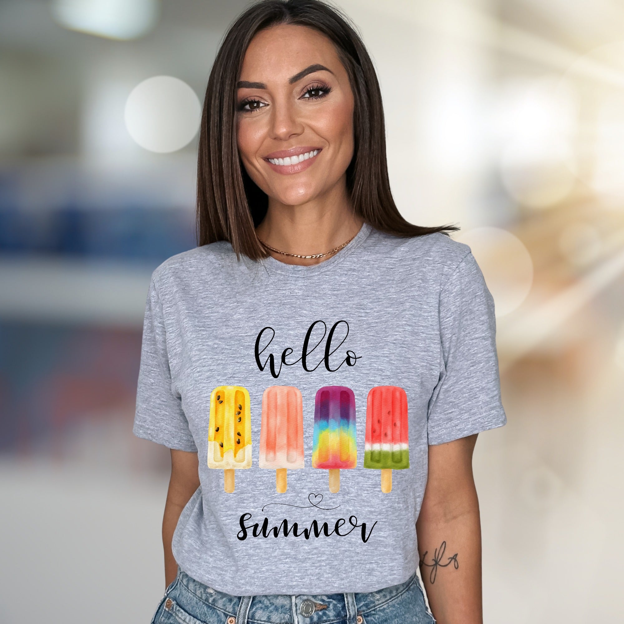 "hello summer" Popsicle Graphic Tee, a Summer Refreshment Pick for All