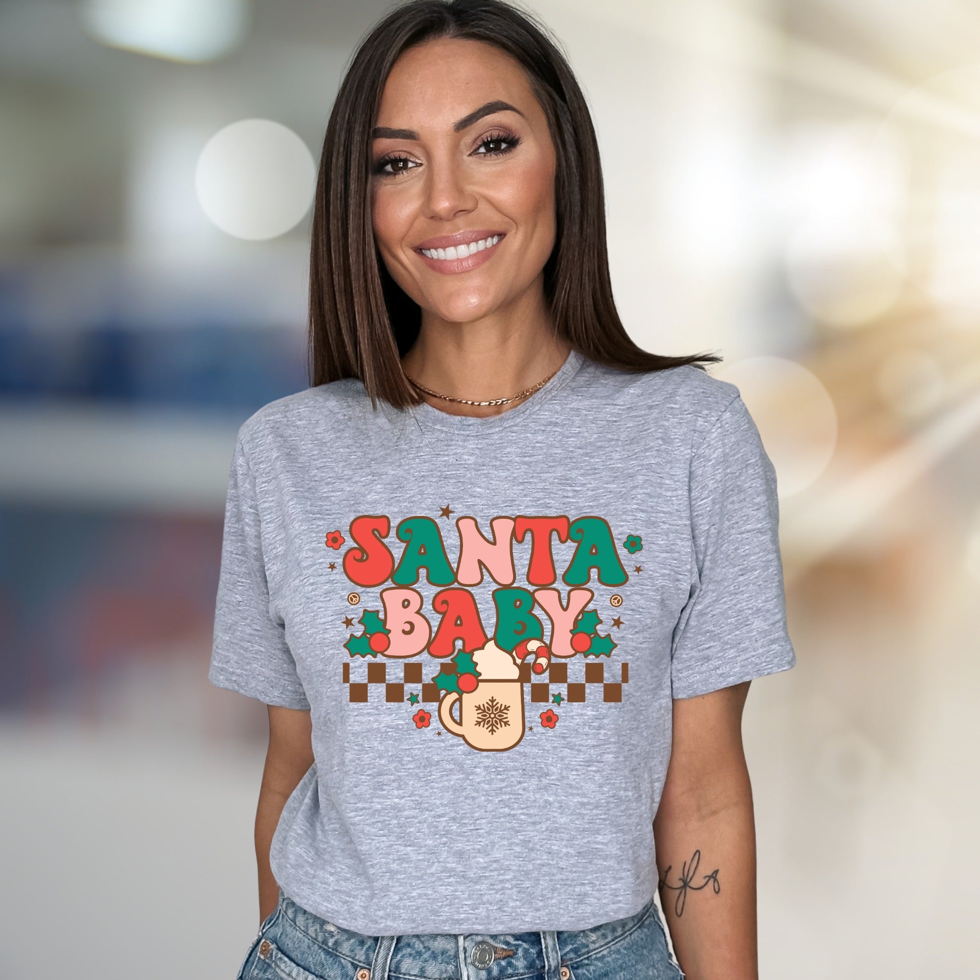 "SANTA BABY" Retro Christmas Graphic Tee, a Festive Niche Pick for Holiday Lovers