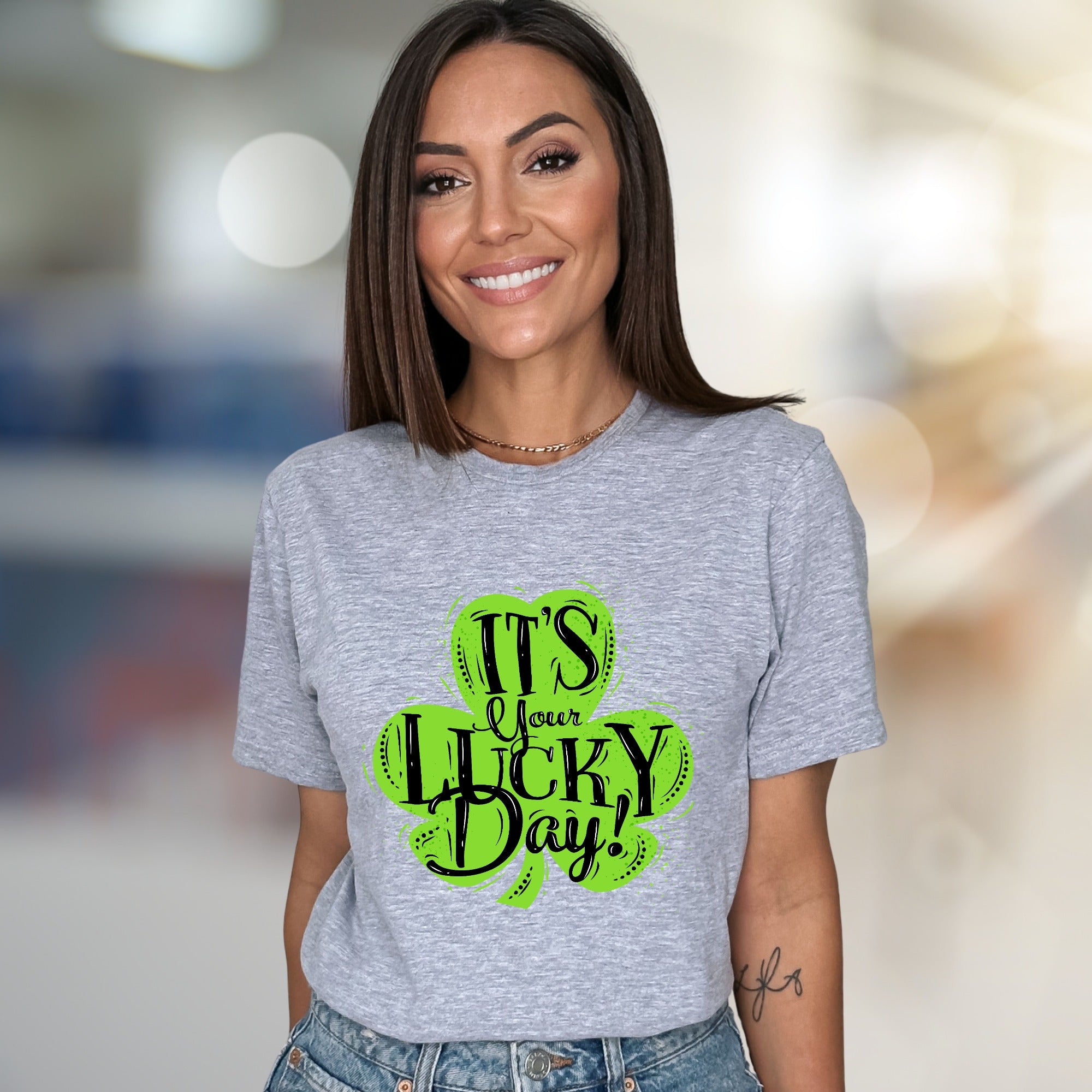 "IT'S Your LUCKY Day!" Shamrock Graphic Tee, a Festive St. Patrick's Pick for Everyone