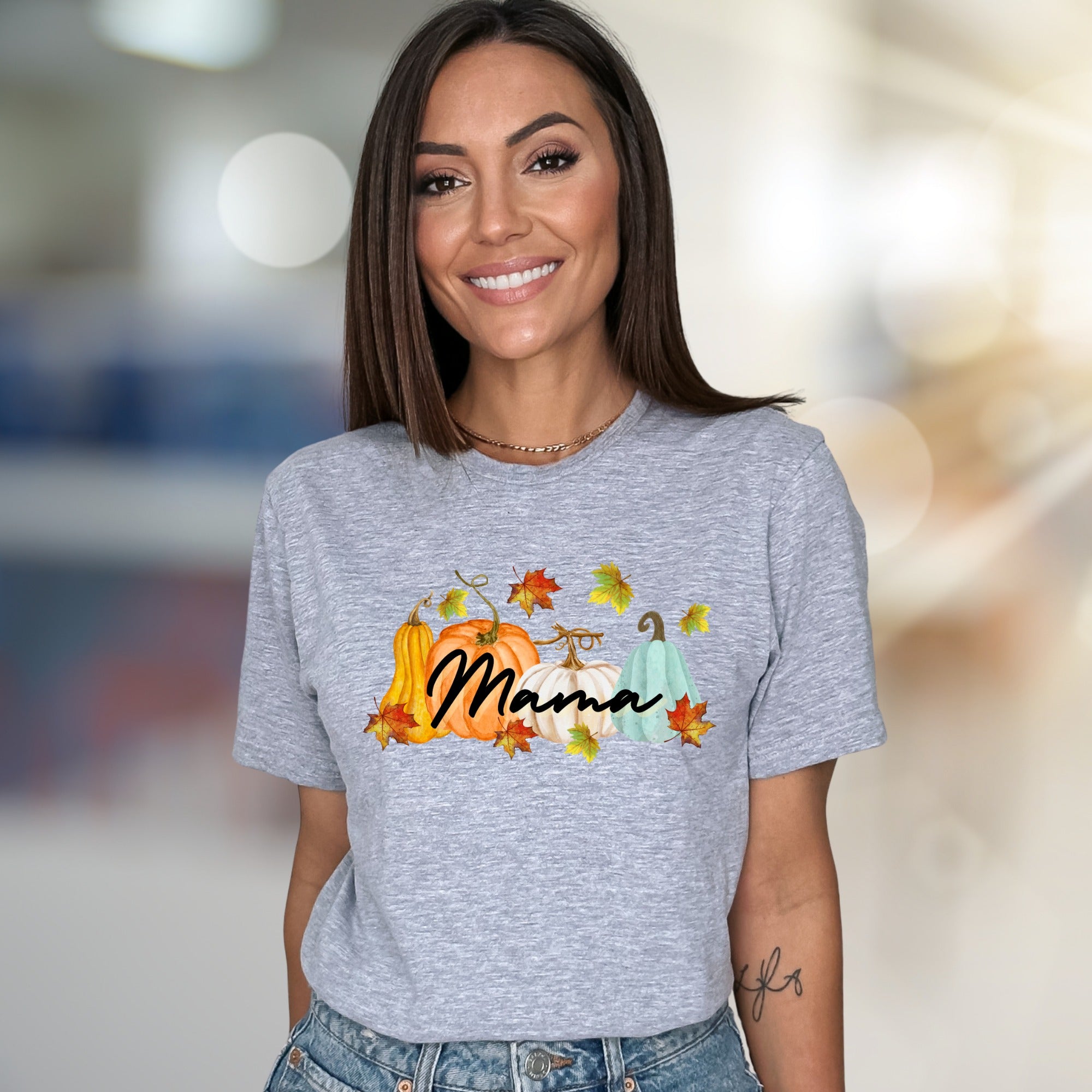 "Mama" Autumn Pumpkin Patch Graphic Tee, a Cozy Fall Pick for Moms