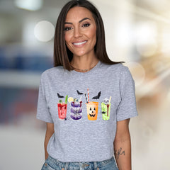 Spooky Sips Halloween Graphic Tee, A Creepy Cocktail Pick for Enthusiasts
