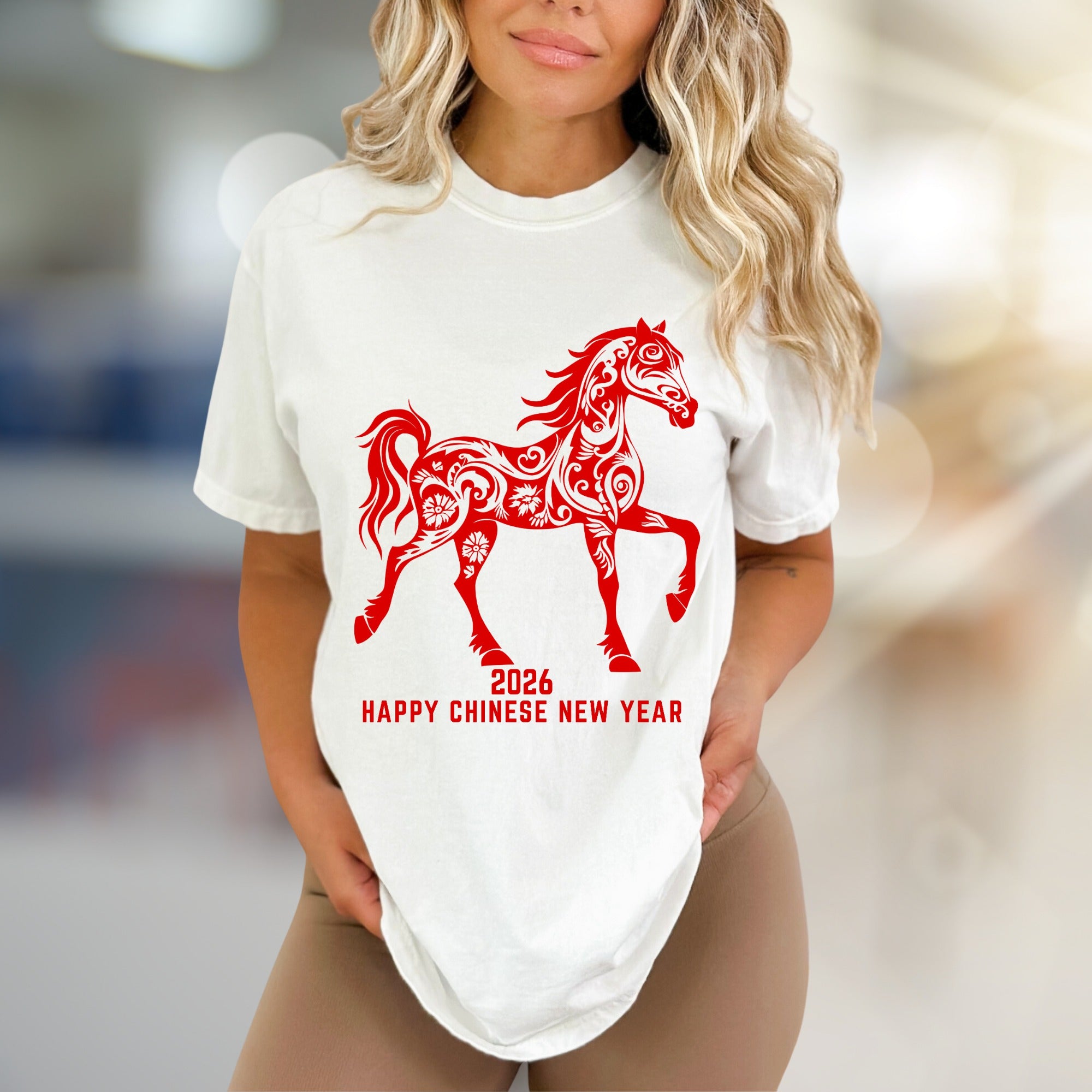 Happy Chinese New Year 2026 Floral Horse Graphic Tee, a Lunar Celebration Pick for Everyone