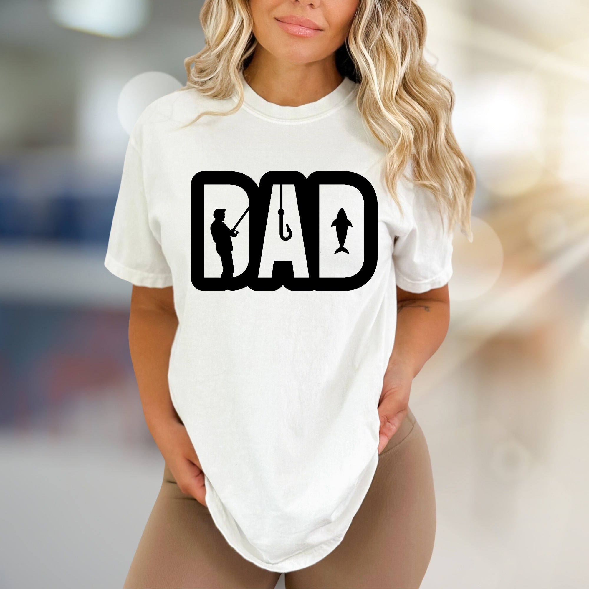 "DAD" Fishing Enthusiast Graphic Tee, a Heartfelt Pick for Fathers