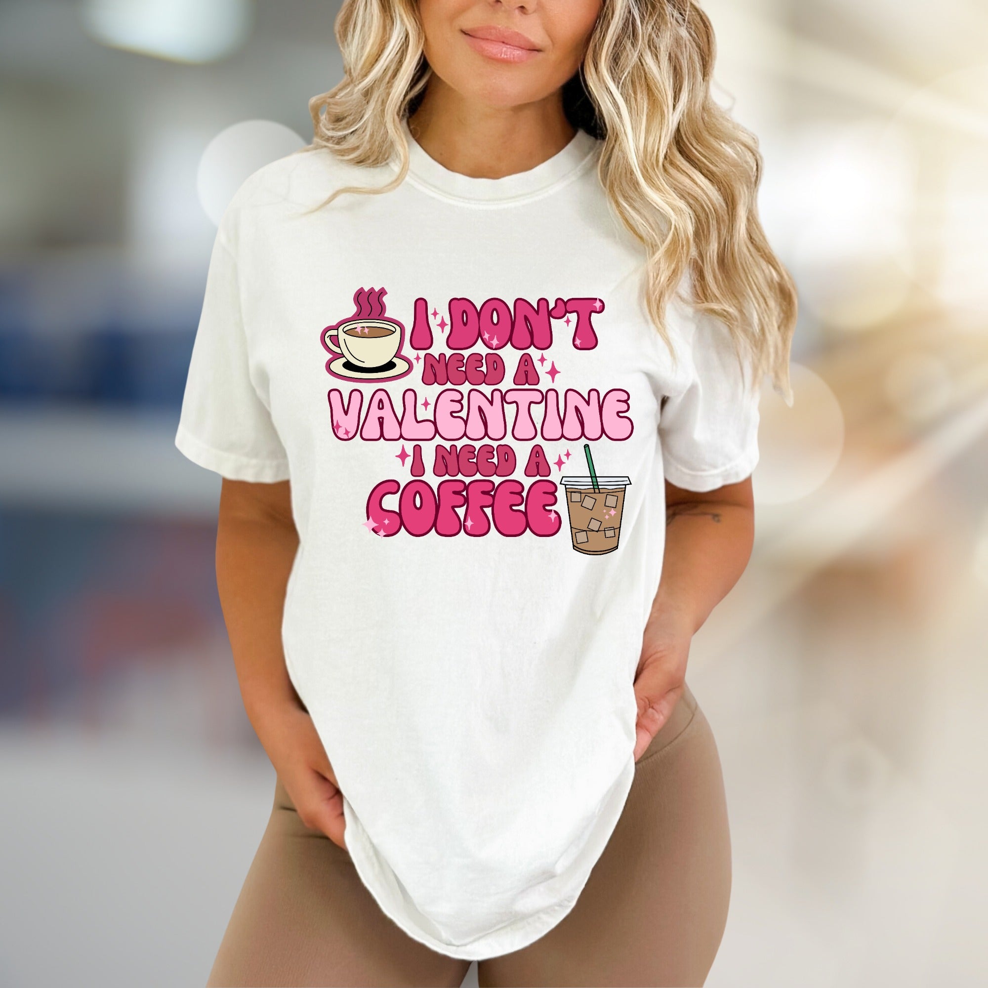 "I Don't Need A Valentine I Need A Coffee" Retro Graphic Tee, a Coffee Lover's Statement