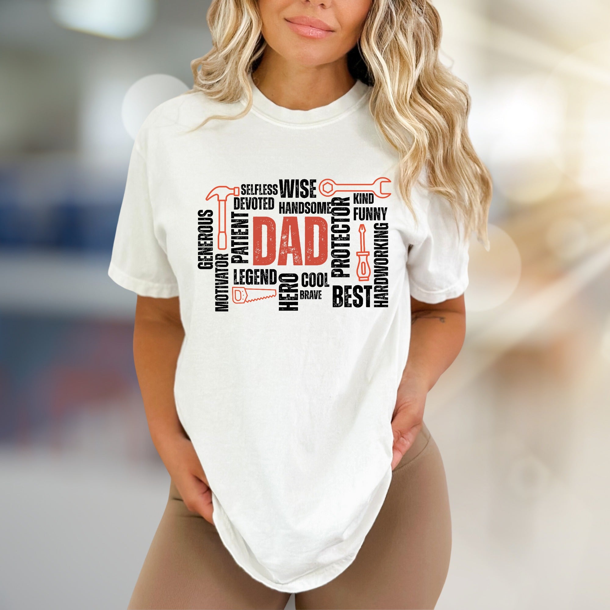 "DAD" Word Cloud Graphic Tee, a Father's Day Perfect Pick for Loved Ones