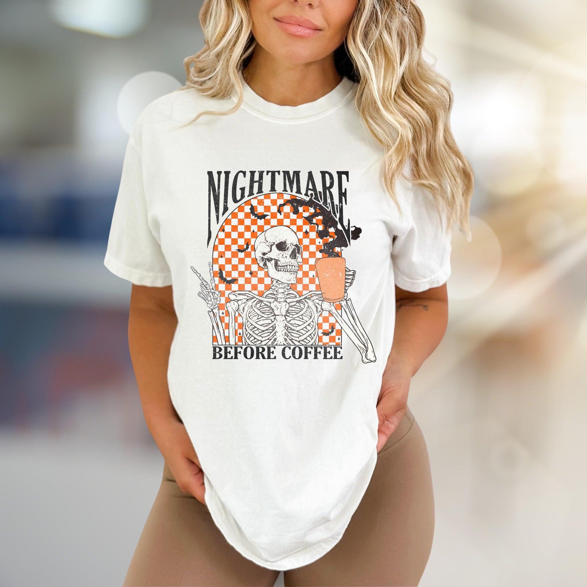 Nightmare Before Coffee Skeleton Graphic Tee, A Spooky Coffee Lover's Pick