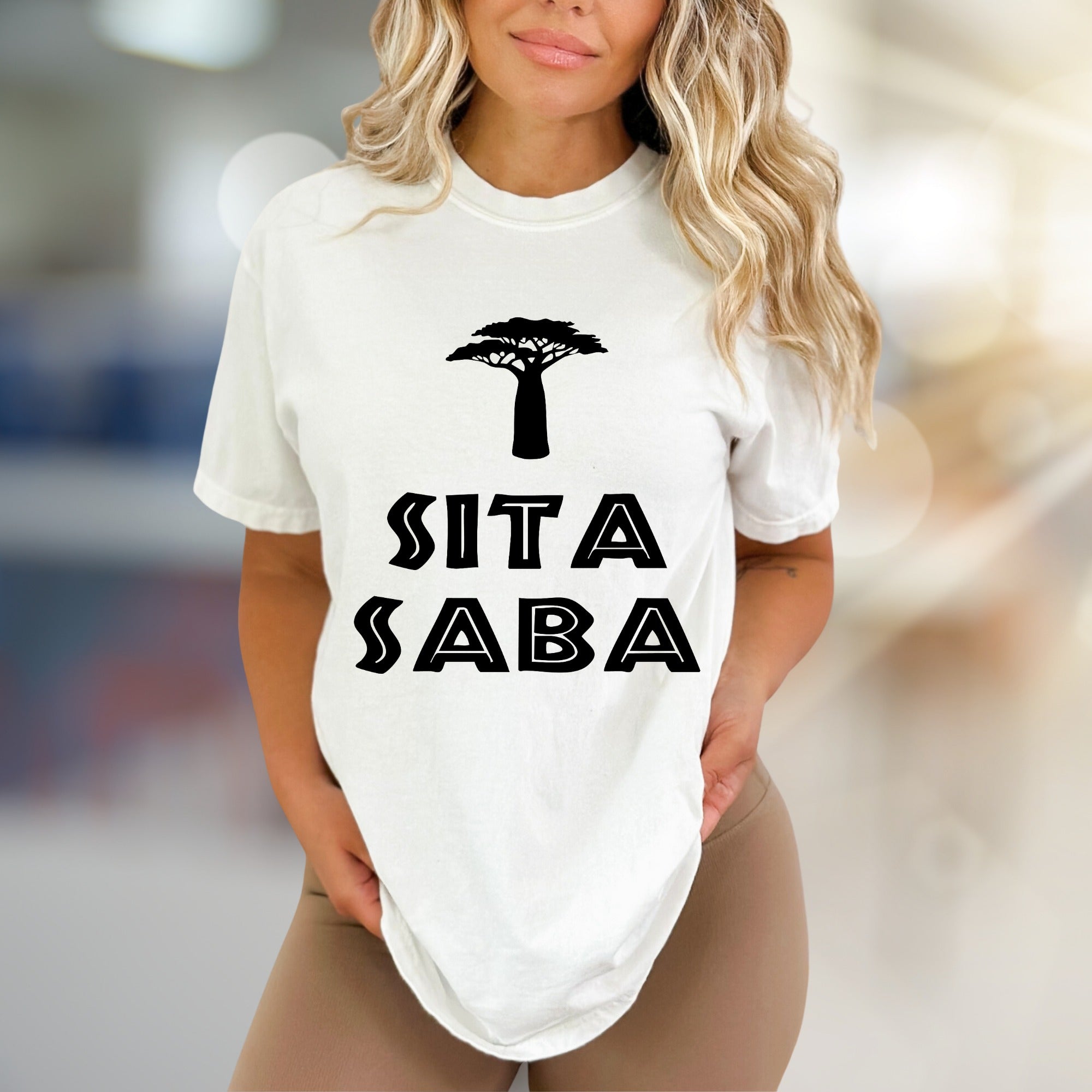 "SITA SABA" Baobab Tree Graphic Tee, a Zen Nature Pick for Global Adventurers