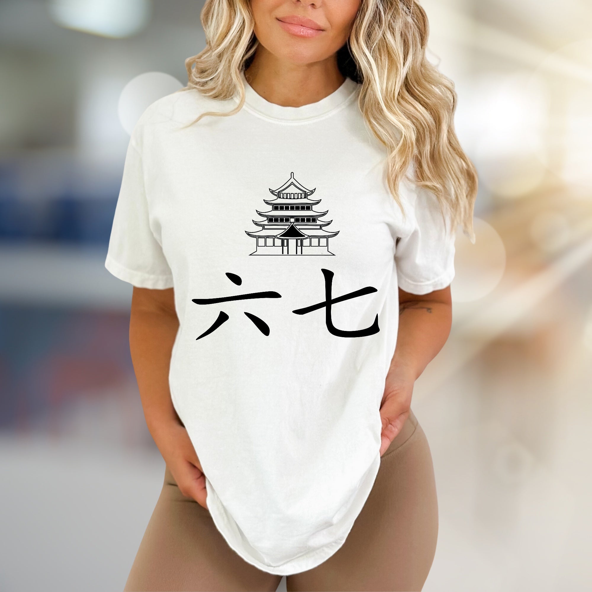 “六七” Pagoda Graphic Tee, a Zen Lifestyle Pick for Cultural Enthusiasts