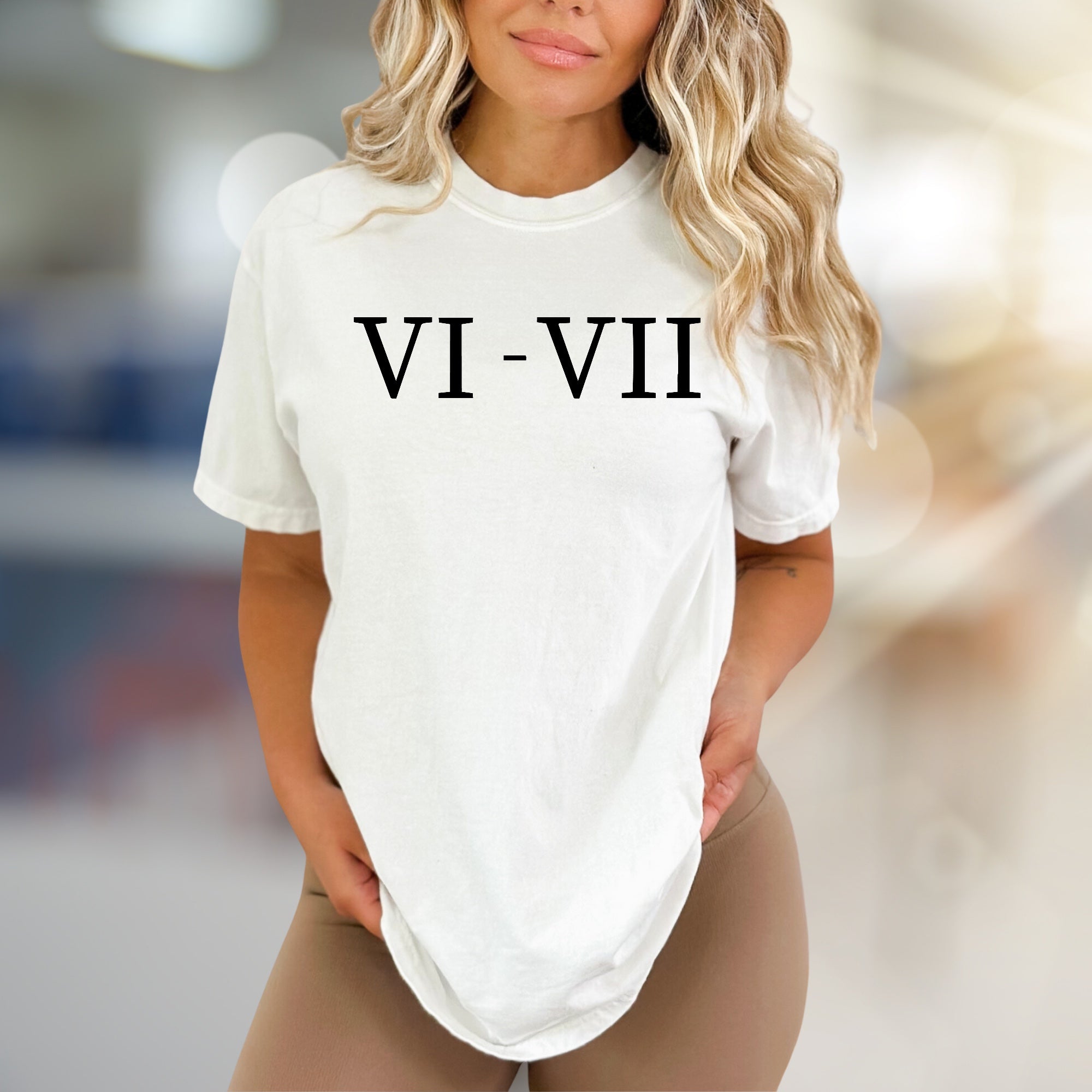 "VI-VII" Roman Numerals Graphic Tee, a Classic Pick for History Buffs