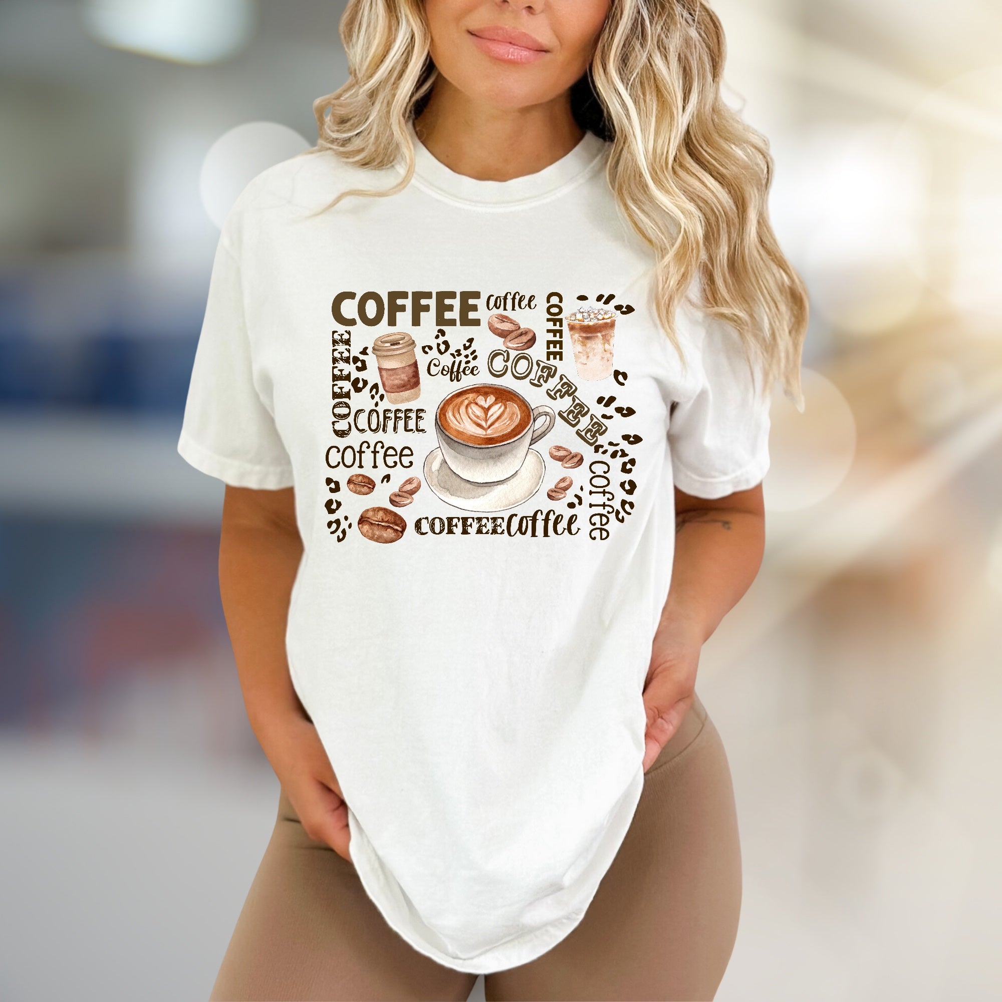 "COFFEE" Café Aesthetic Graphic Tee, a Barista-Core Pick for Coffee Lovers