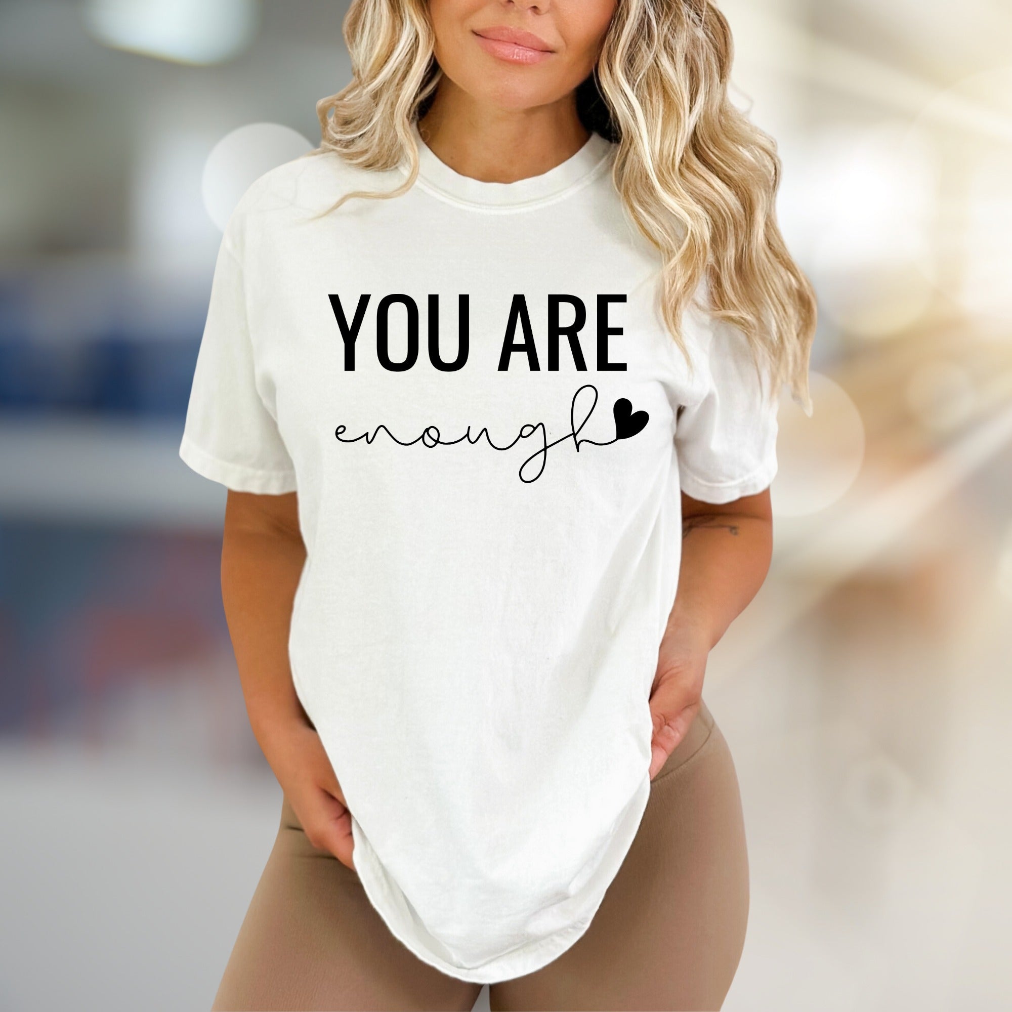 "YOU ARE enough" Motivational Graphic Tee, a Self-Love Pick for Everyone