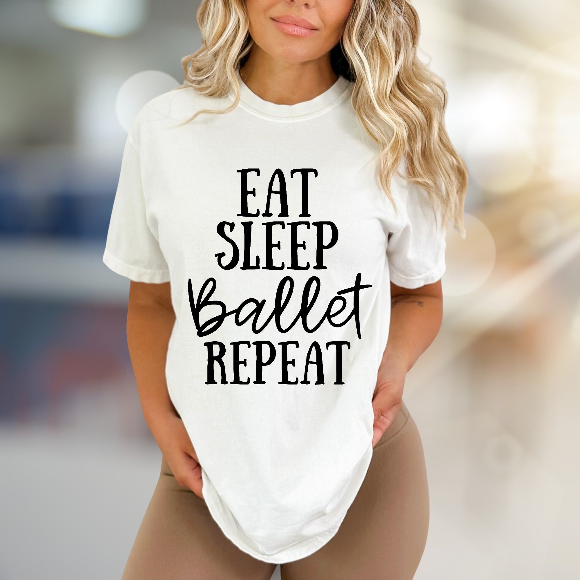 "Eat Sleep Ballet Repeat" Dance Lover Graphic Tee, a Lifestyle Pick for Ballerinas
