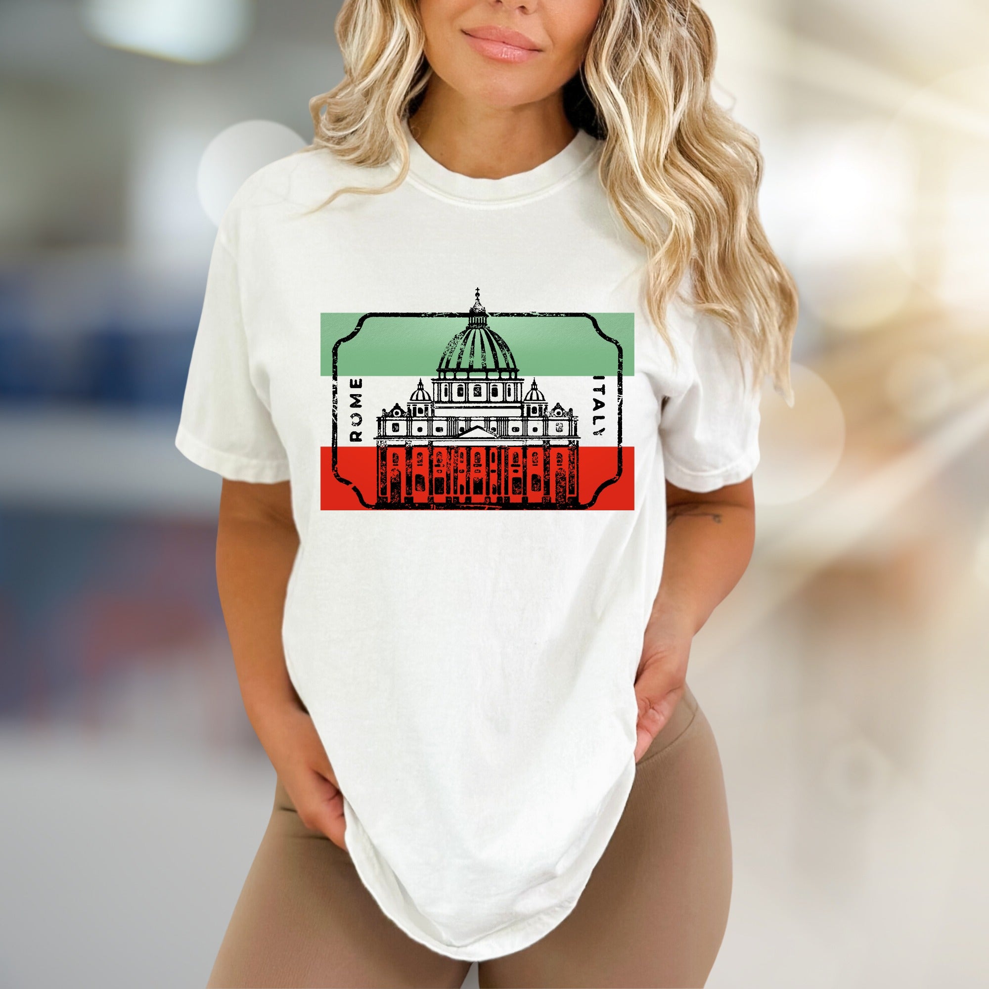 "ROME ITALY" Vatican City Travel Graphic Tee, a European Souvenir for Globetrotters