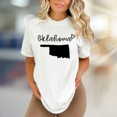 "Oklahoma" State Map Graphic Tee, a Hometown Pride Pick for State Lovers