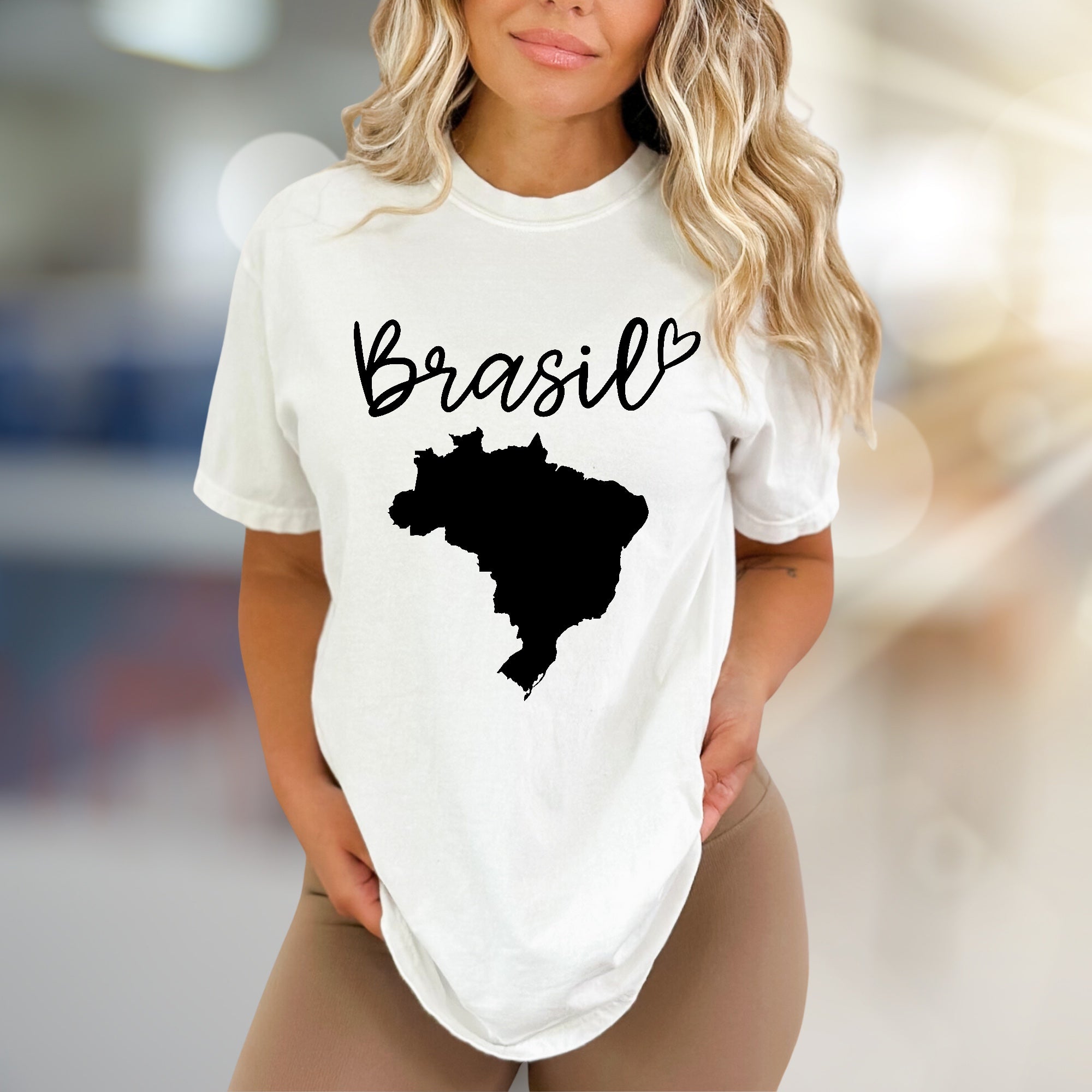 "Brasil" Map Graphic Tee, a Patriotic Pick for Travelers & Culture Lovers
