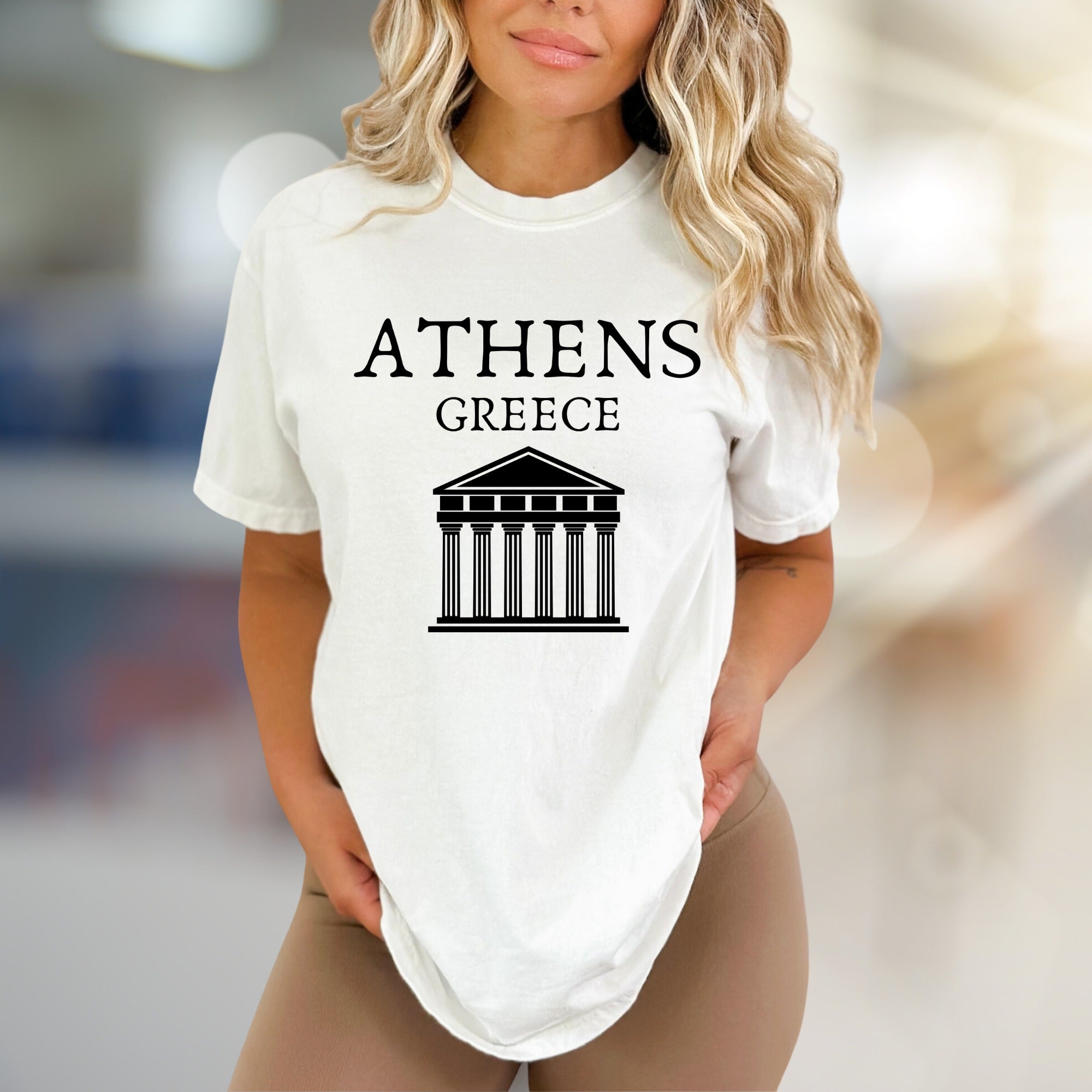 "ATHENS GREECE" Landmark Graphic Tee, a Travel Souvenir for Culture Lovers