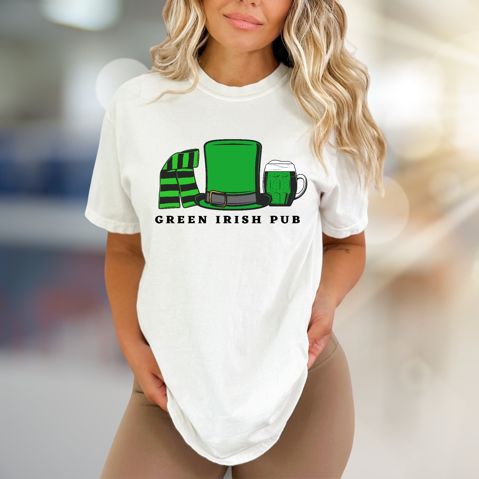 "GREEN IRISH PUB" Irish Celebration Graphic Tee, a St. Paddy's Day Pick for Enthusiasts
