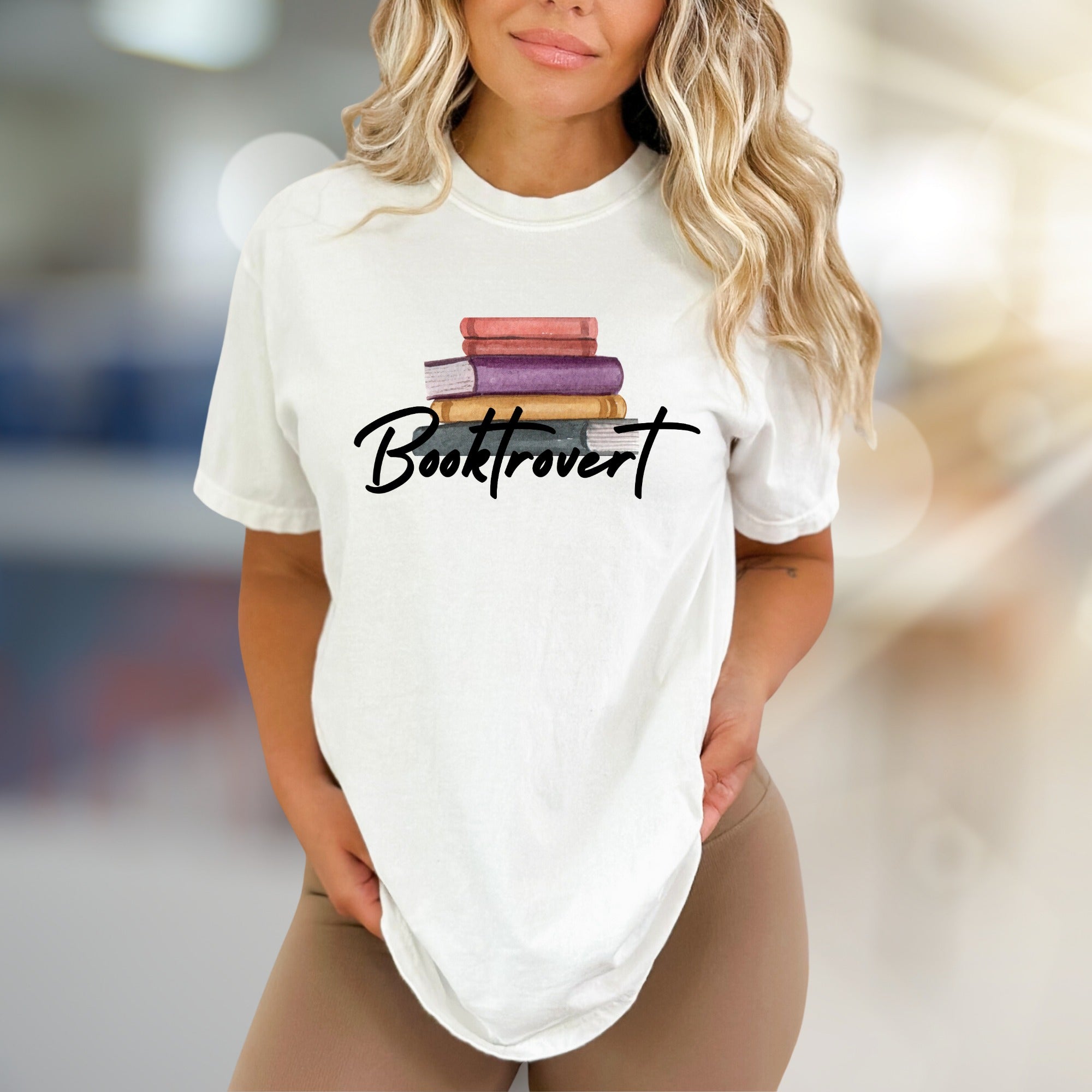 "Booktrovert" Book Lover Graphic Tee, a Cozy Niche Pick for Readers