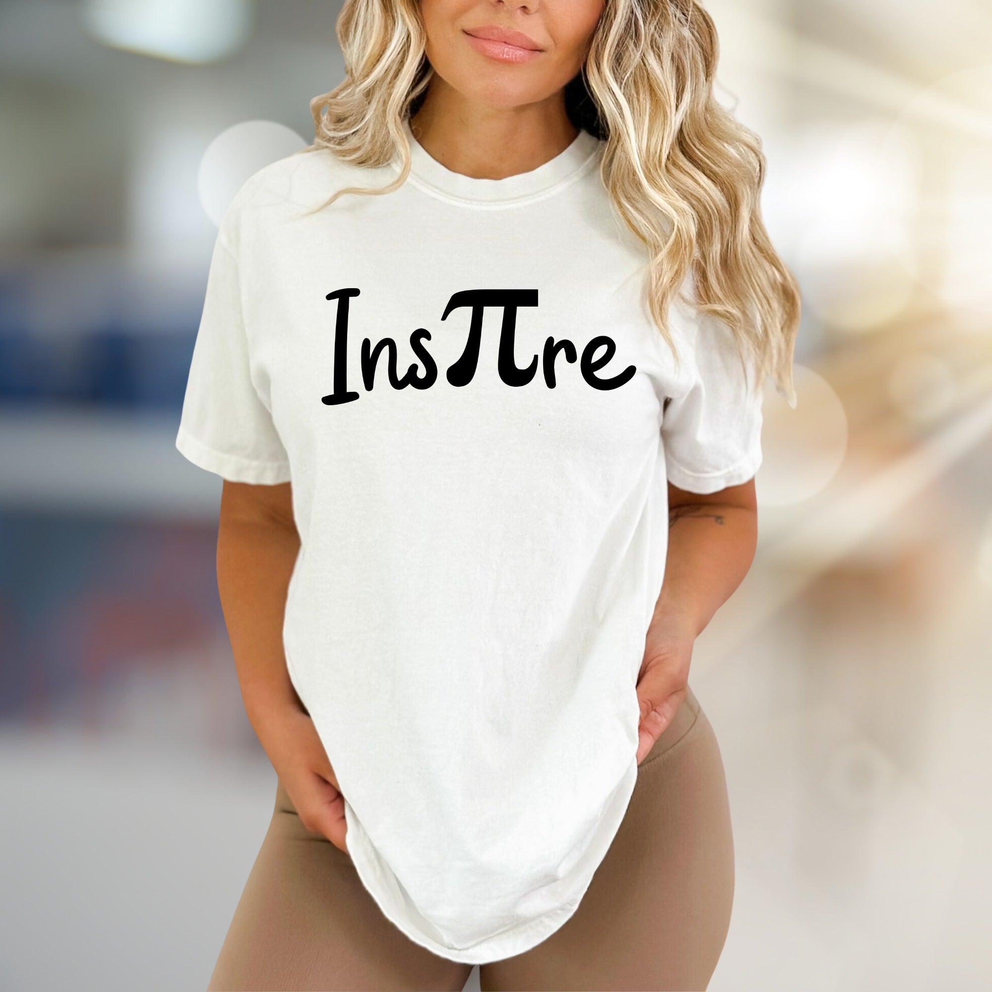 "Inspiπre" Motivational Playful Graphic Tee, a Math Lover's Unique Pick