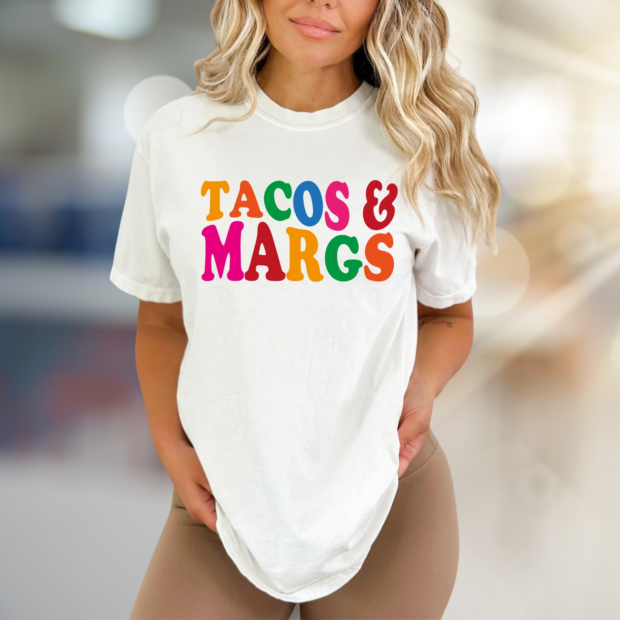 Tacos & Margs Retro Graphic Tee, a Fun Foodie Pick for Casual Outings