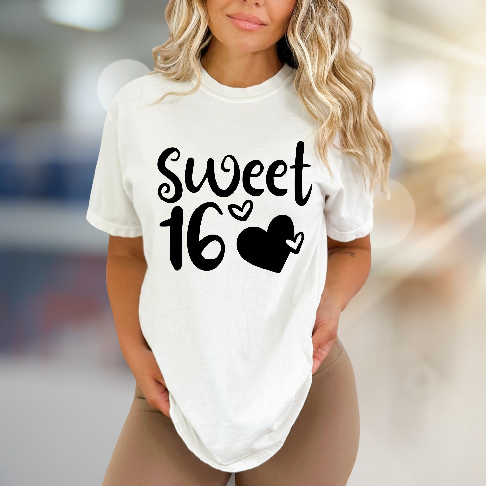 "Sweet 16" Birthday Celebration Graphic Tee, a Girly & Fun Pick for Teens