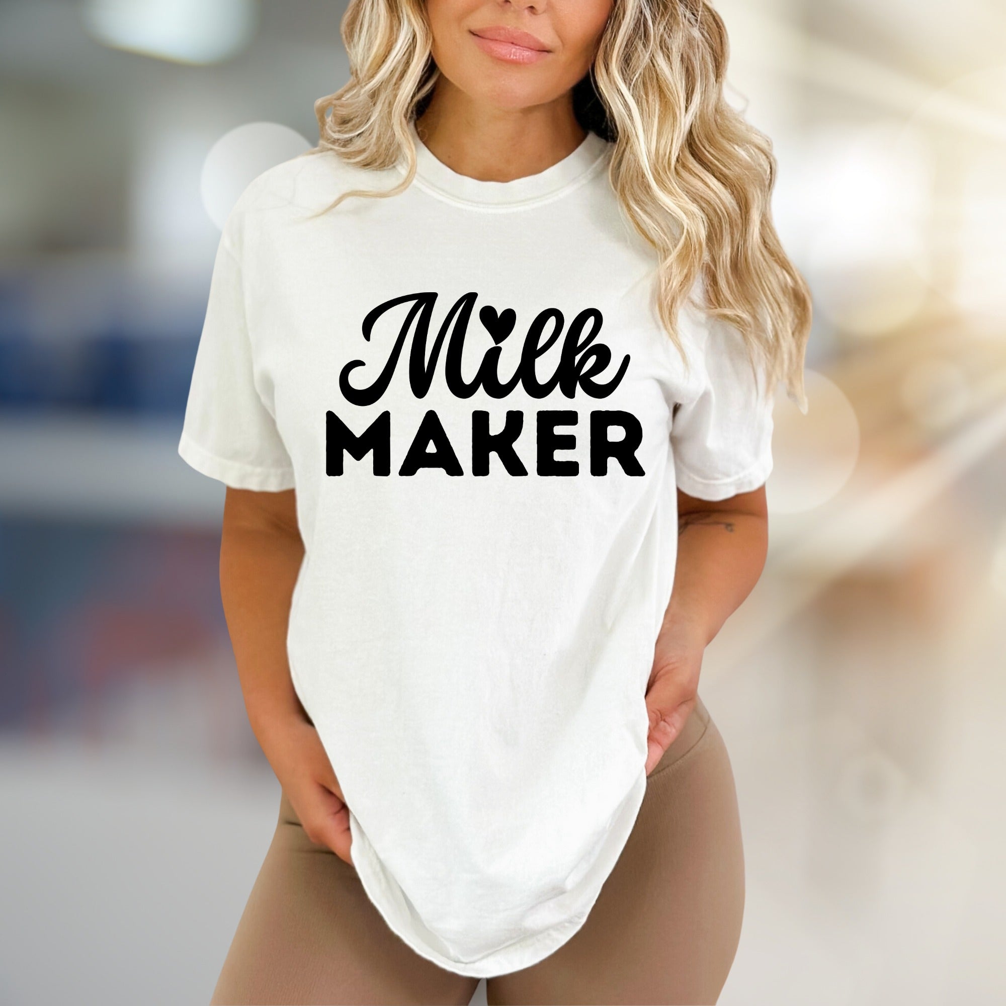 "Milk Maker" Cute Motherhood Graphic Tee, a Pregnancy & New Mom Pick for Her