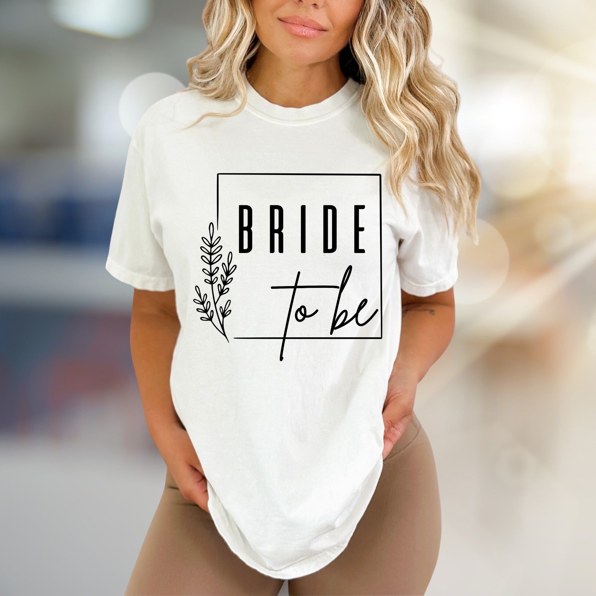 "BRIDE to be" Floral Frame Graphic Tee, a Bridal Party Pick for Engaged Women