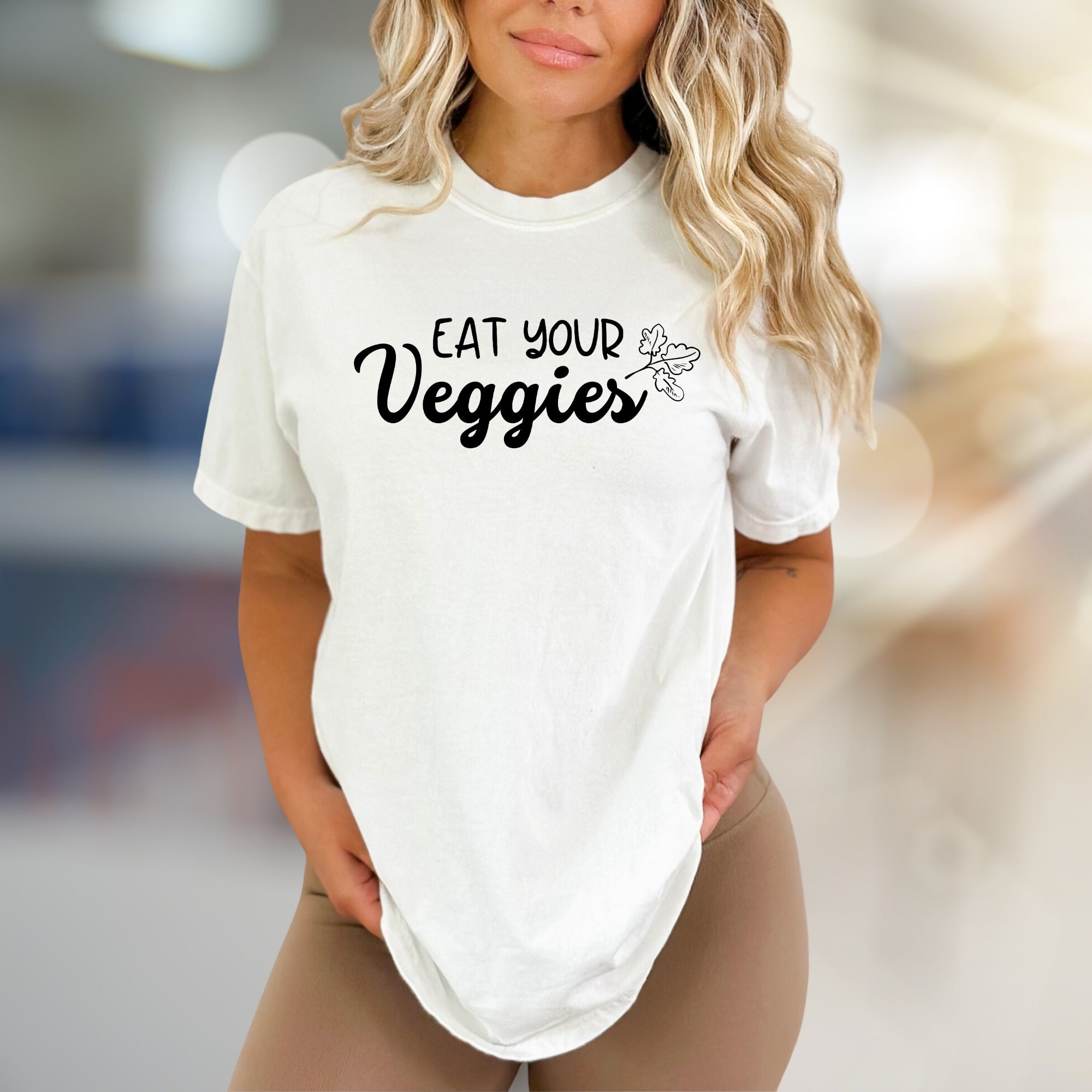 "Eat Your Veggies" Vegan Lover Graphic Tee, A Playful Pick for Wellness Enthusiasts