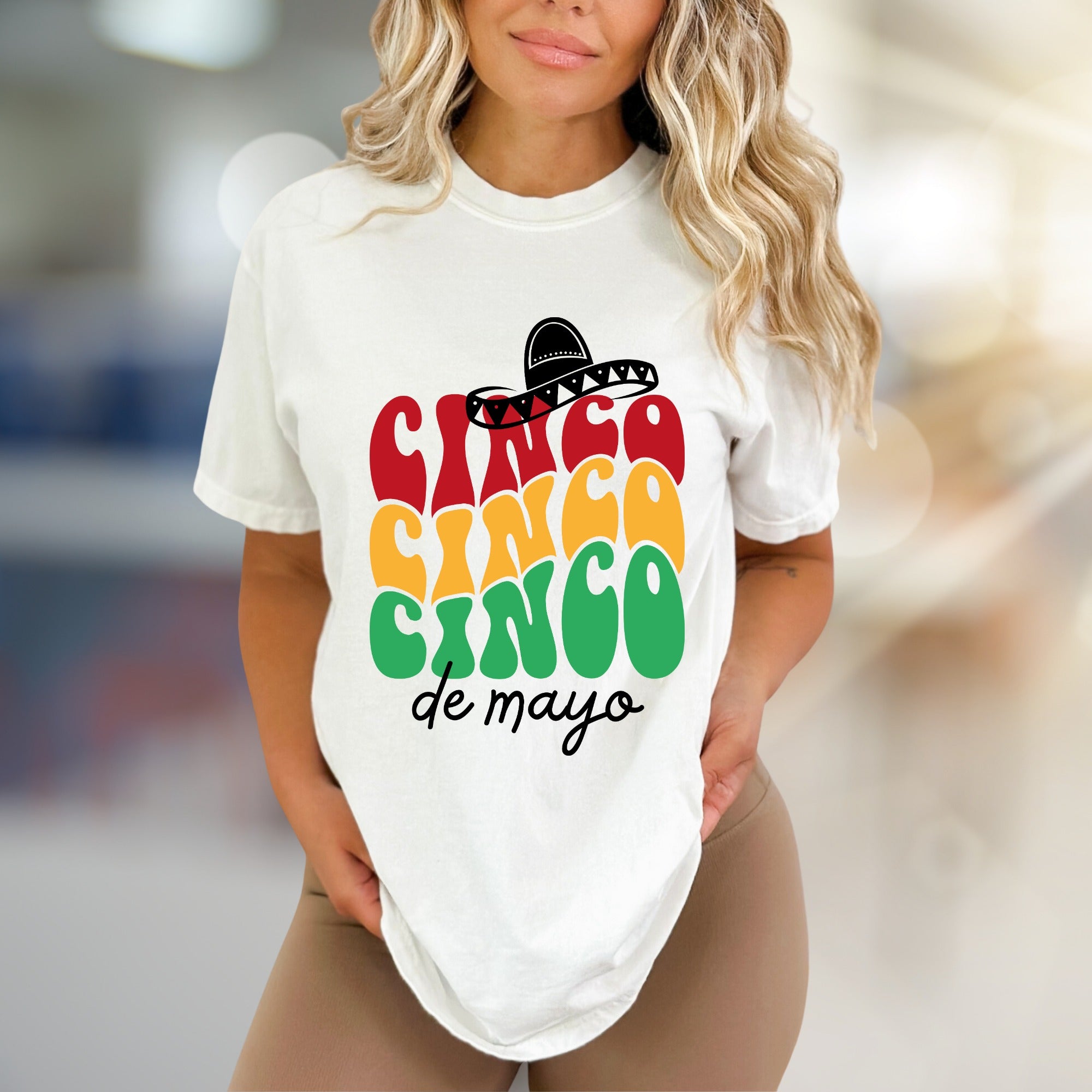 "CINCO CINCO CINCO de mayo" Sombrero Graphic Tee, a Festive Celebration Pick for Enthusiasts