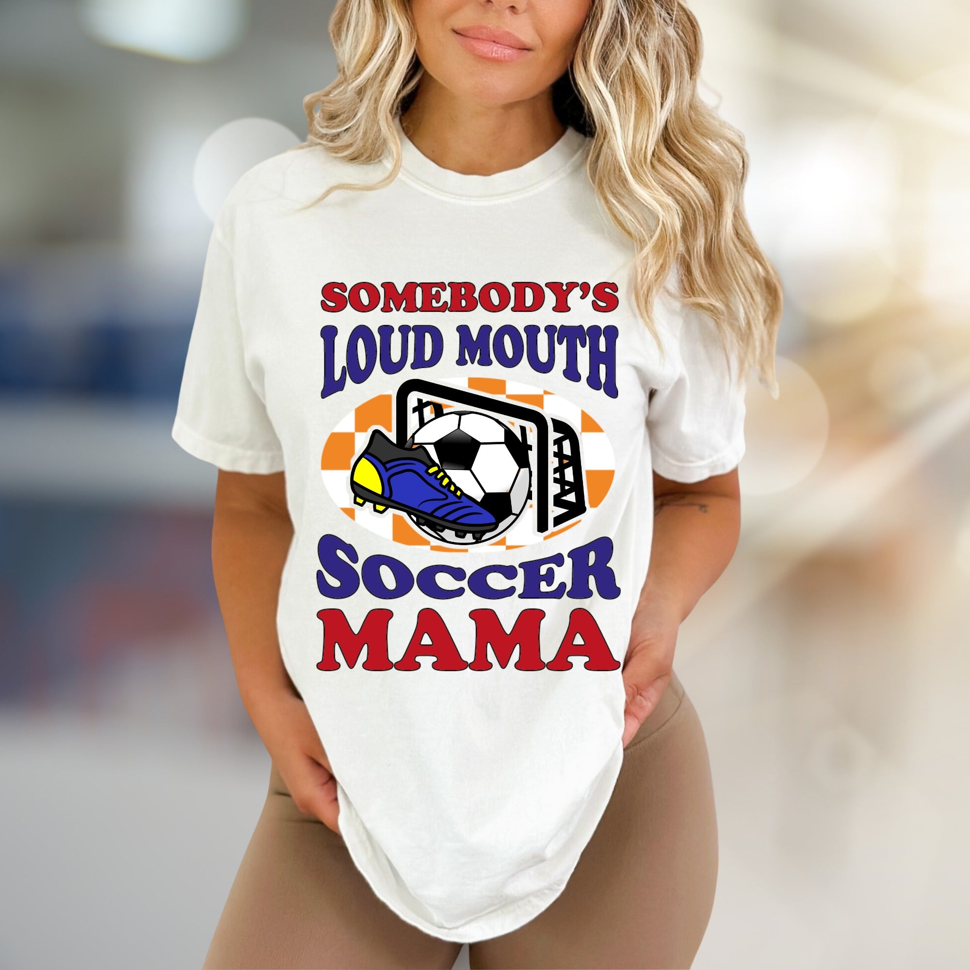 "Somebody's Loud Mouth Soccer Mama" Sports Fan Tee, a Vibrant Pick for Proud Parents