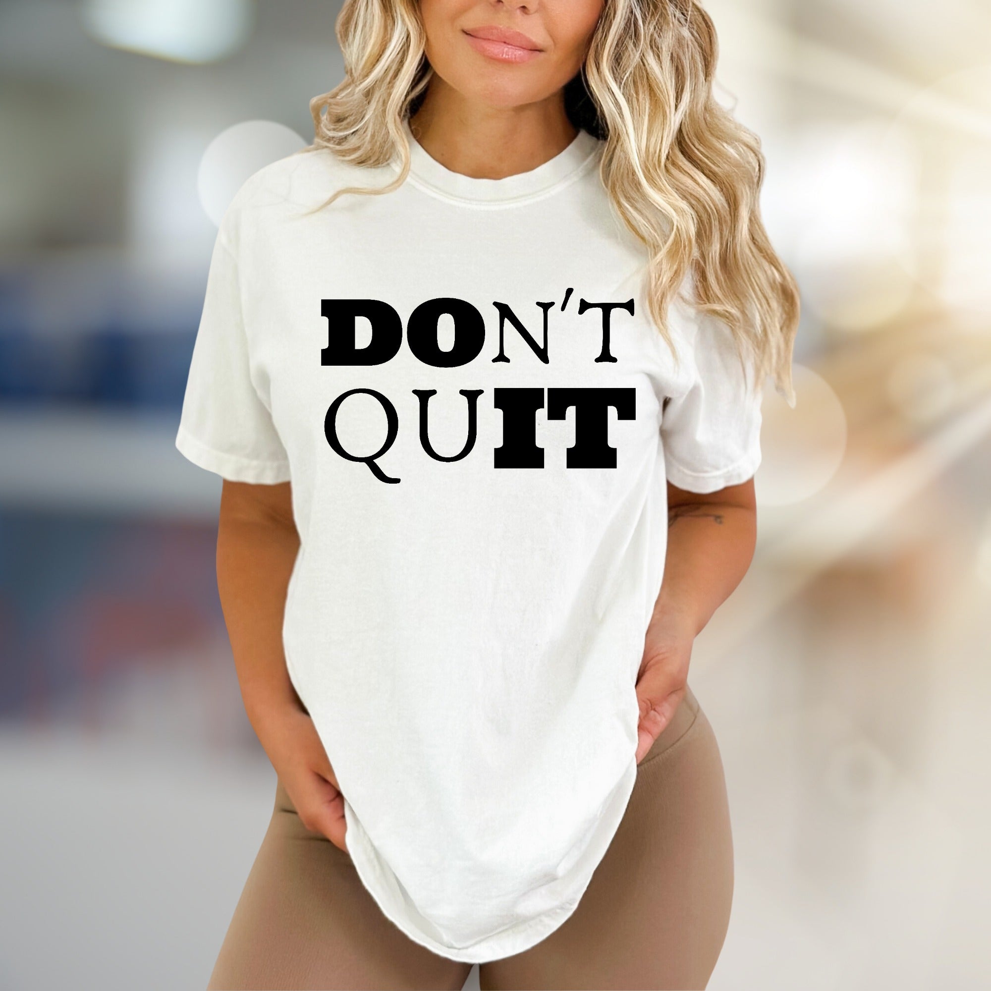 "DON'T QUIT" Motivational Graphic Tee, an Empowering Pick for Achievers